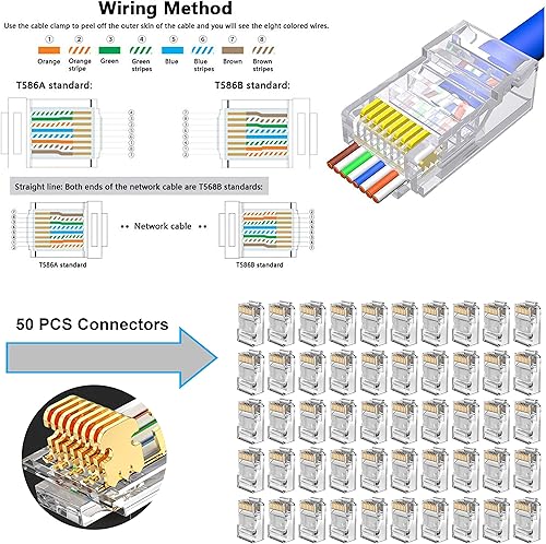 Miniatura 5 de TAIWAIN - Herramienta de reparación de crimpado de cable de red para conector de paso final RJ45, alicates profesionales de trinquete de alambre de