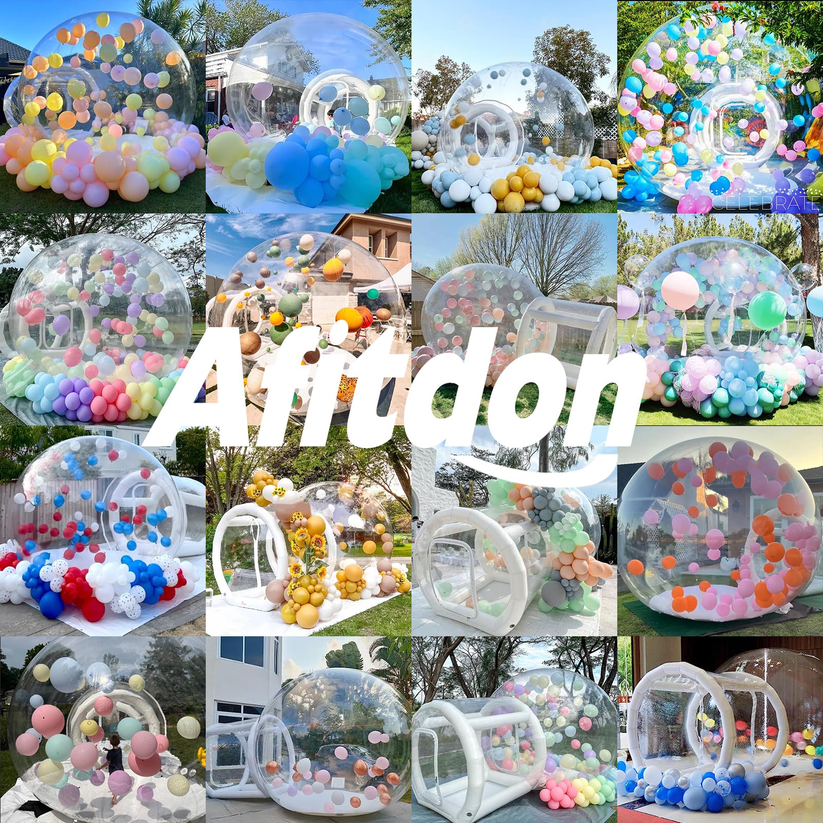 Cúpula hinchable de PVC impermeable 300 cm para bodas, camping y fiestas con soplador y bomba