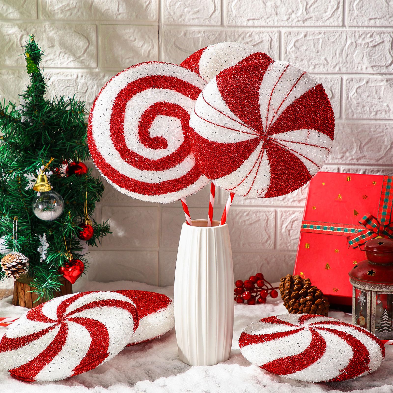 Produktbild von Christmas Tree Lollipop Decoration - 4X Classic Foam Lollipops