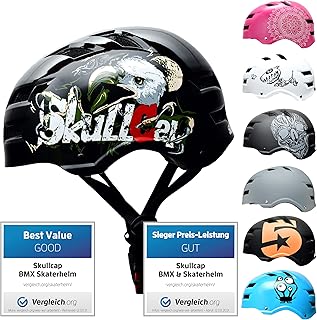 SkullCap® Skaterhelm & Fahrradhelm I für Kinder, Jugendliche und Erwachsene I von 5-99 Jahren I Skater-Helm für BMX E-Scoo...