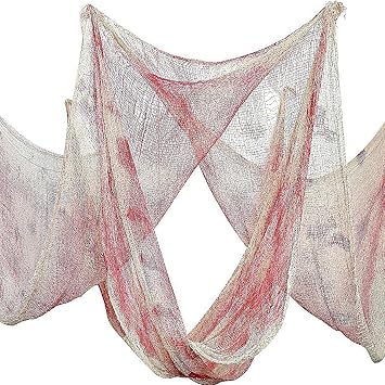Halloween Spider Web 4 Pack Halloween Creepy Cloth for Party Decorations Scary Spooky Fabric Gauze for Haunted House & Yard Decor Cobwebs Mesh Backdrop for Indoor Red 30 x 72 Inch