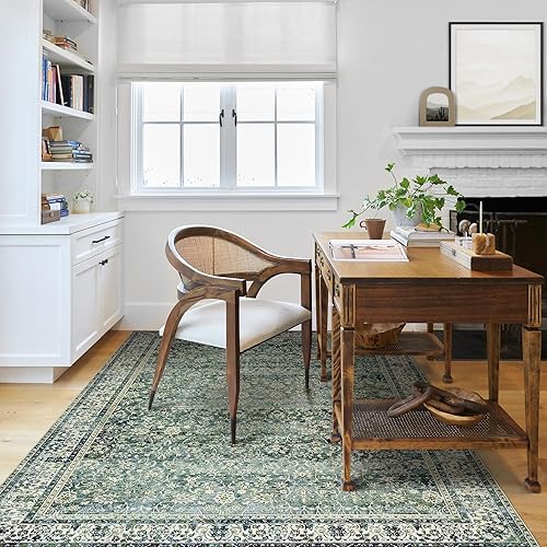 Miniatura 6 de Alfombras de entrada pequeñas de 3 x 5 para interiores para puerta de entrada, lavable, antideslizante, ultrafina, bohemio, floral, vintage, tapete