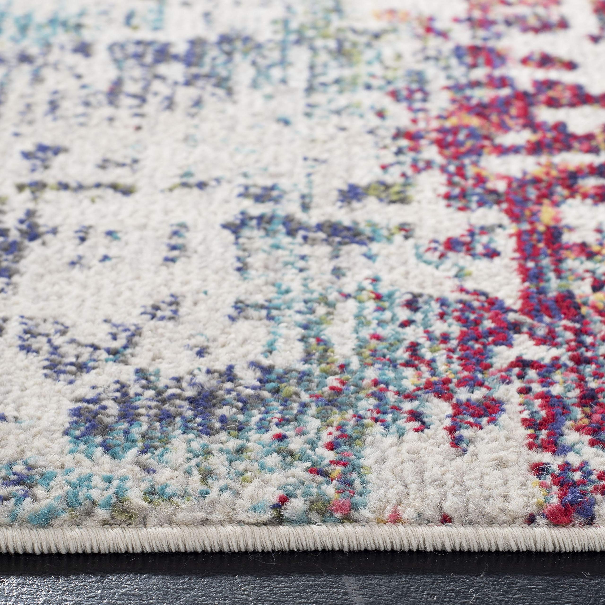 SAFAVIEH Tapis Contemporain pour Salon, Salle à Manger, Chambre à Coucher - Madison Collection, Tapis à Poil Court, Bleu et Vert, 122 X 183 cm