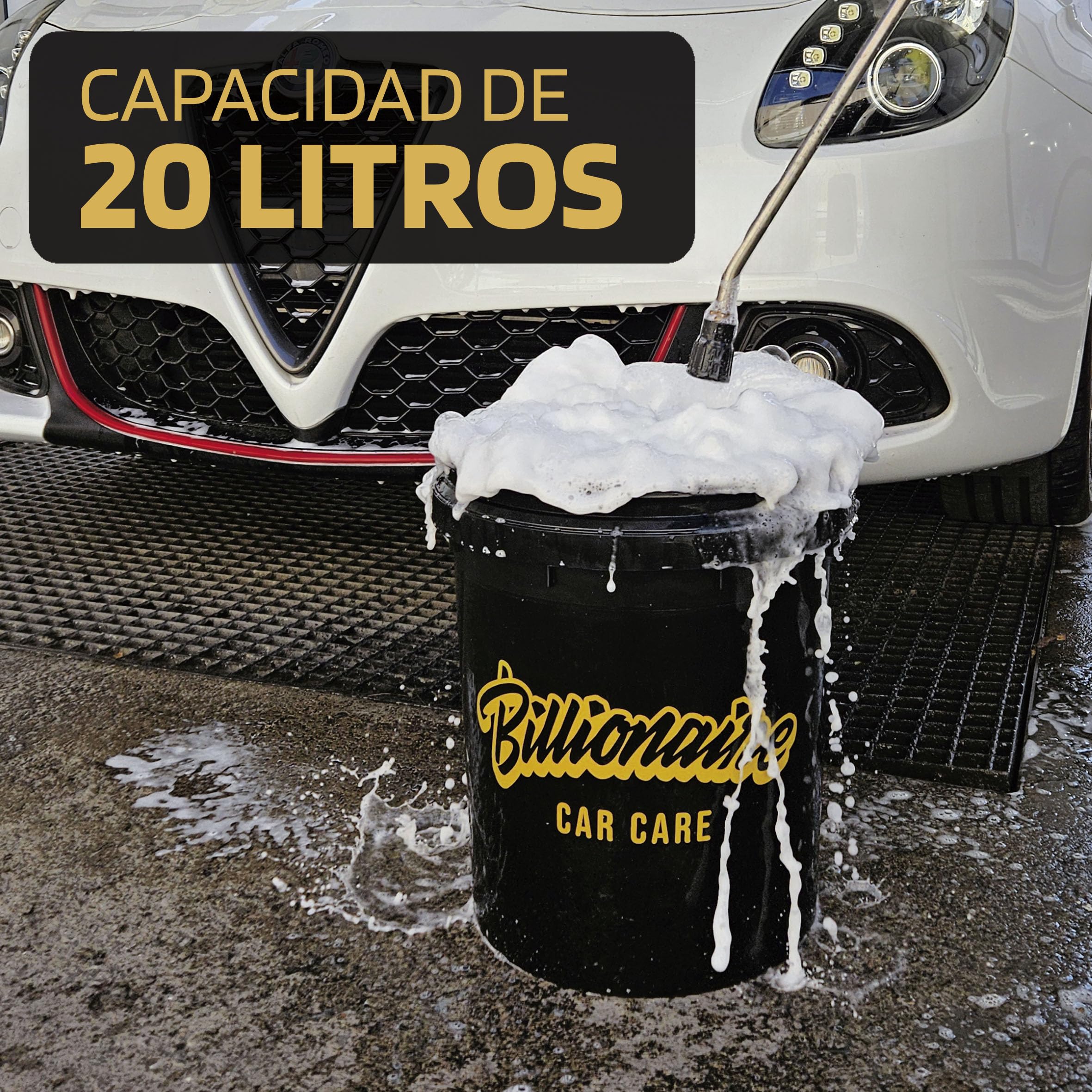 SUMEX Reinigungsset für die Autowäsche, Set Billionaire, Eimer und Gitter, ideal für die Reinigung von Hand des Fahrzeugs, unverzichtbar für Auto-Detailing