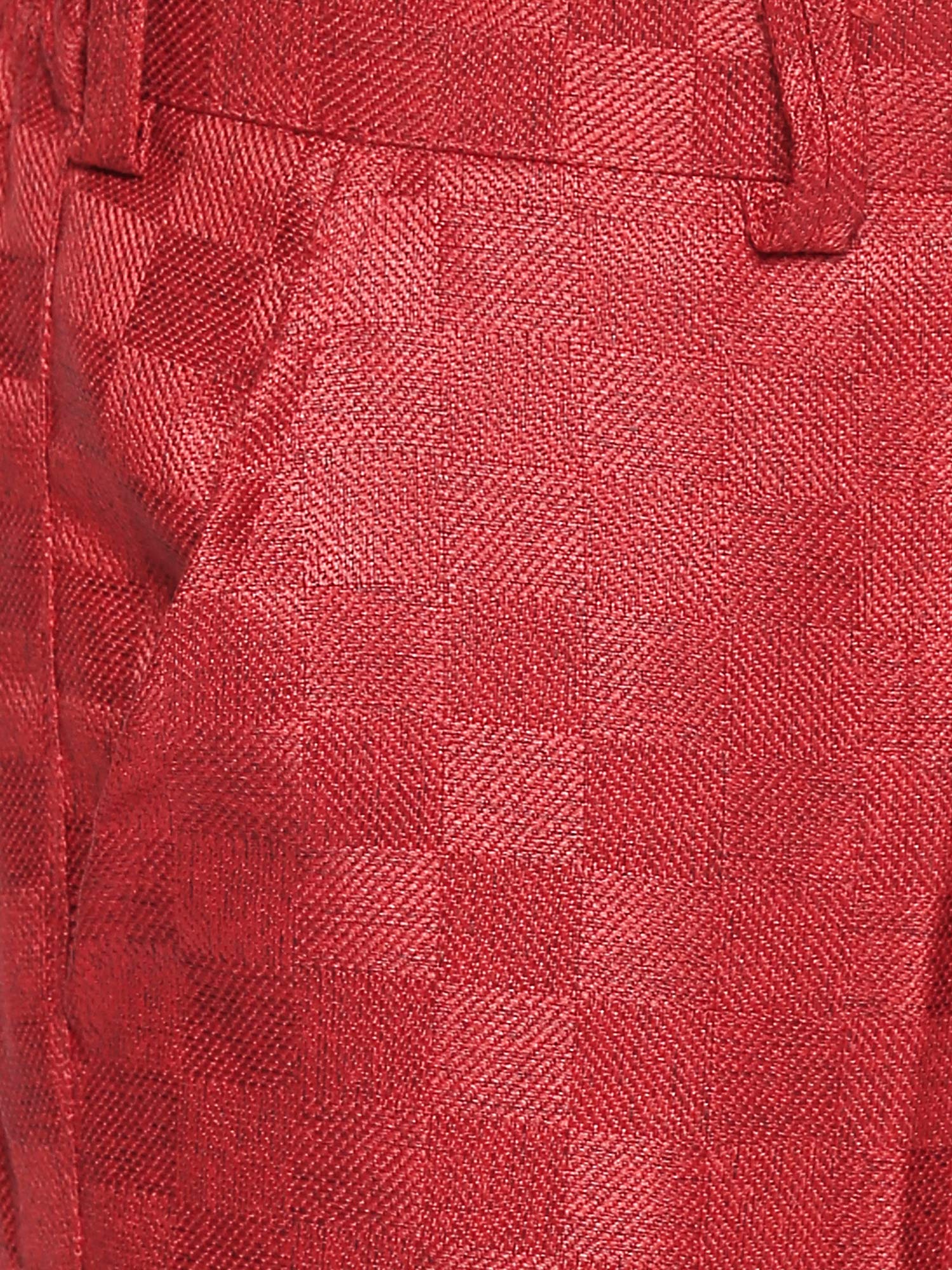 Jeetethnics Boys Red Checked Coat Suit Set with Waistcoat Shirt and Trousers (9061AJ) 2