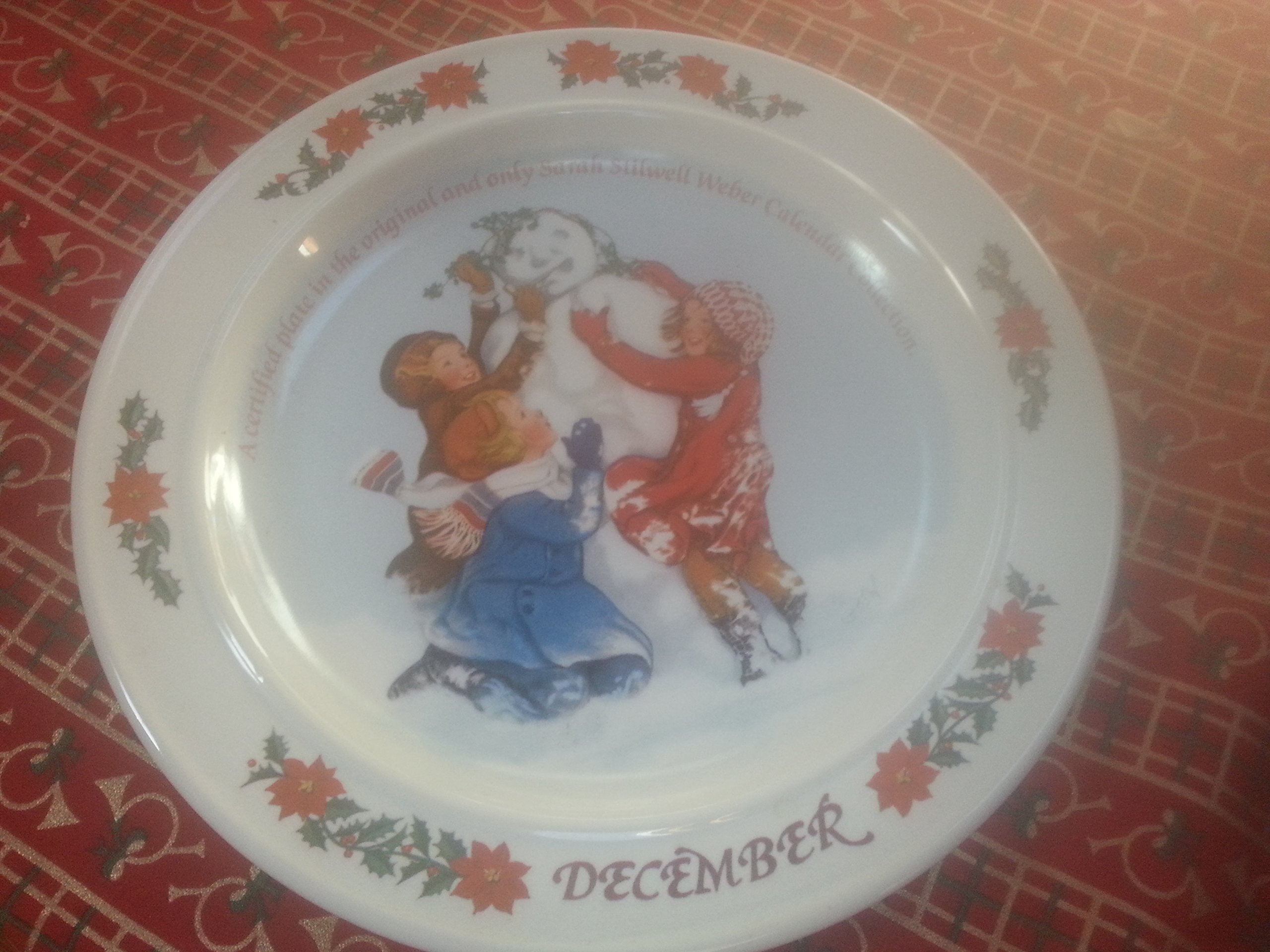 Amazon.com: December 1986 Collector Plate From the Sarah Stilwell Weber  Calendar Series- 7