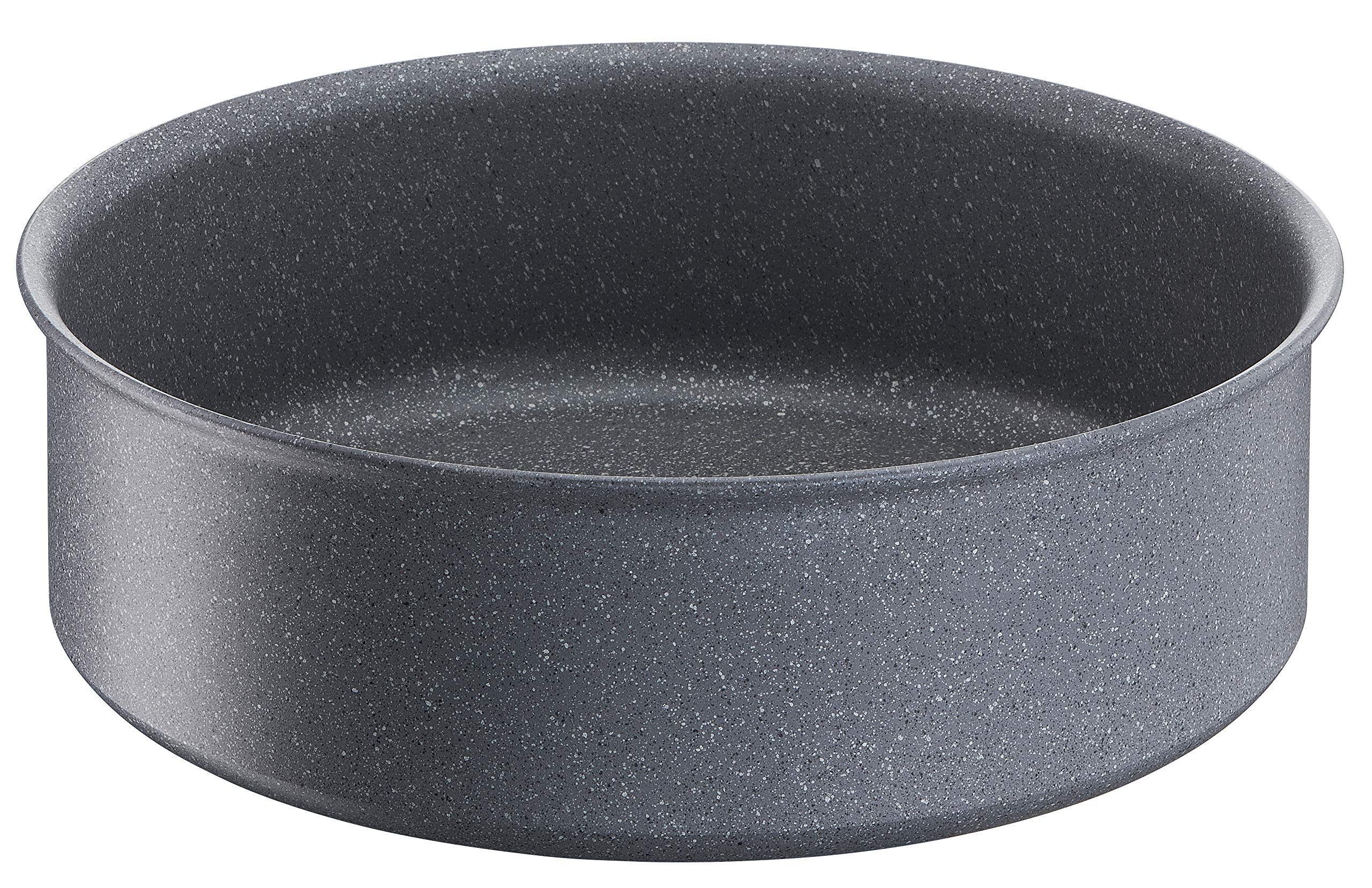 Lagostina Ingenio Mineralis Set di Pentole e Padelle Antiaderenti in Alluminio per Induzione, Gas e Forno, 5 Pezzi, Batteria con 2 Padelle, Tegame, Coperchio in Vetro, Manico Amovibile