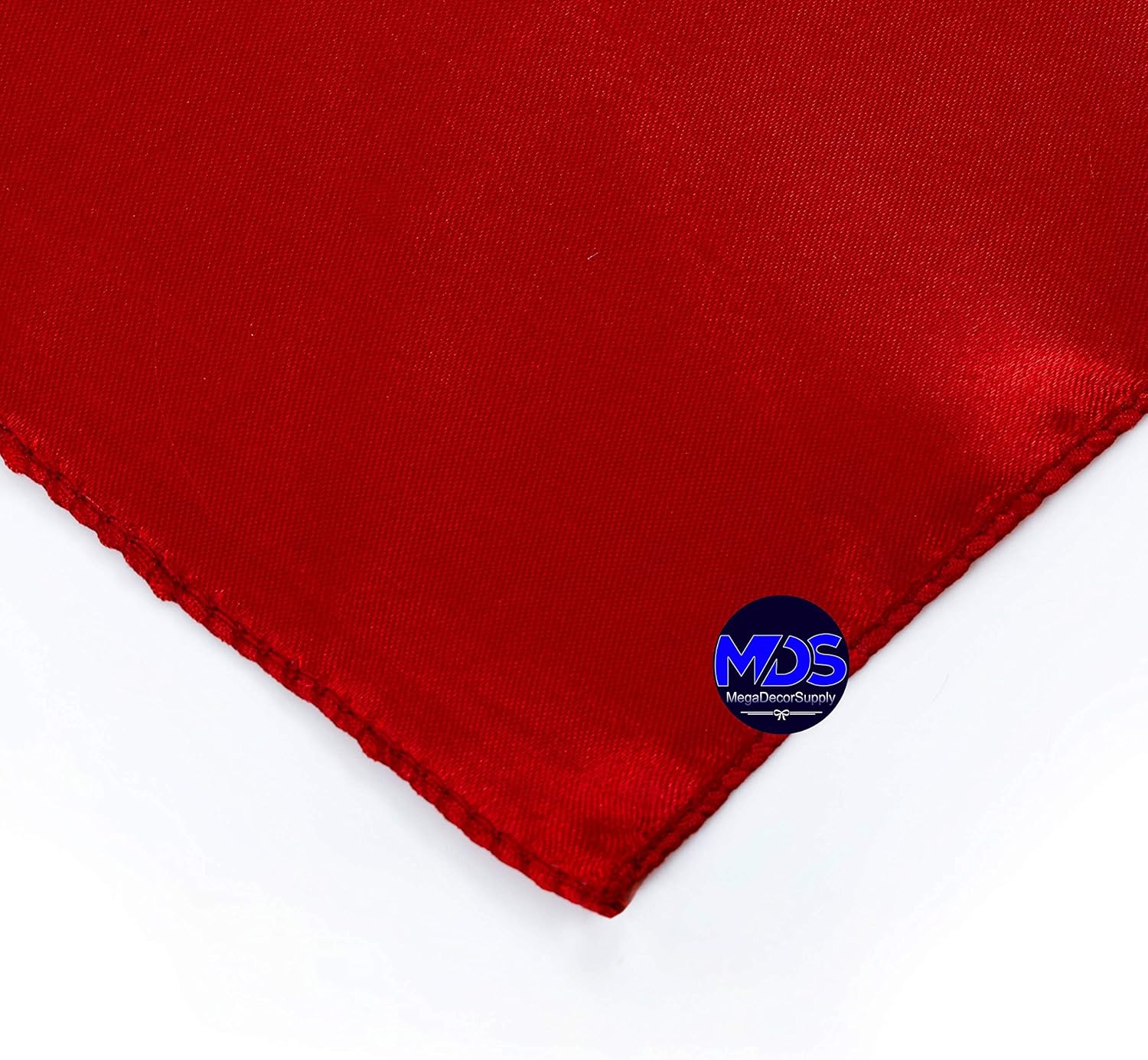 MDS Set of 100 PCS Satin Napkin 20x20 Inch Square, Dinner Table Napkins for Wedding, Bulk Silky Sateen Cloth Napkins for Restaurant Banquet Graduation Birthday Party Decoration - Red