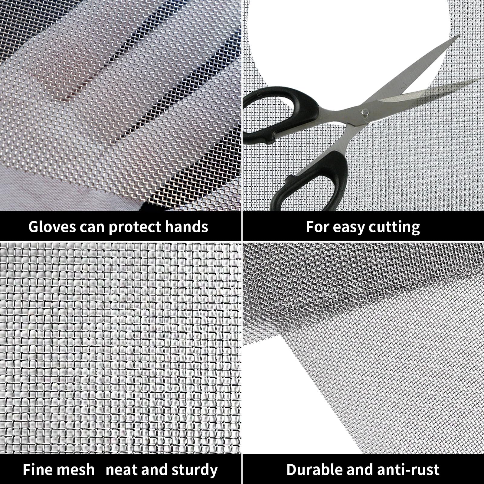TIMESETL Edelstahl-Drahtgeflecht 304 – 5 Maschen, 30x60 Cm, Für Garten, Schutzgitter & DIY-Projekte