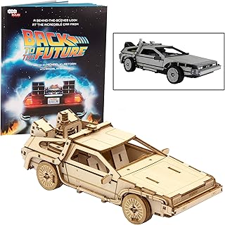 Back to The Future Delorean 3D Wood Puzzle &Â Model Figure Kit (154 Pcs) - Build & Paint Your Own 3-D Movie Toy - Holiday Educational Gift for Kids & Adults, No Glue Required, 10+Â 