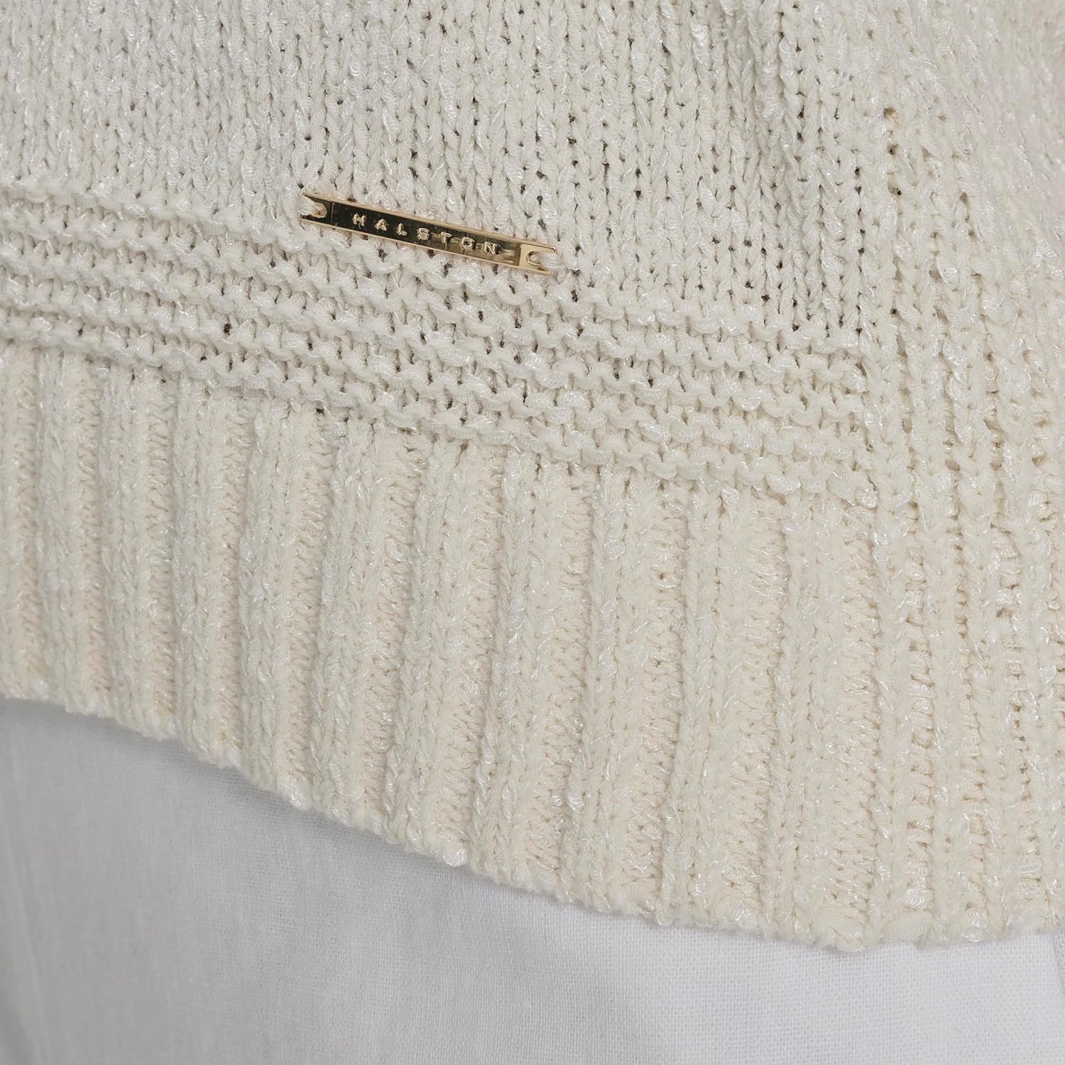 Halston Womens Sleeveless Scoop Neck Cotton Poly Top - Image 6