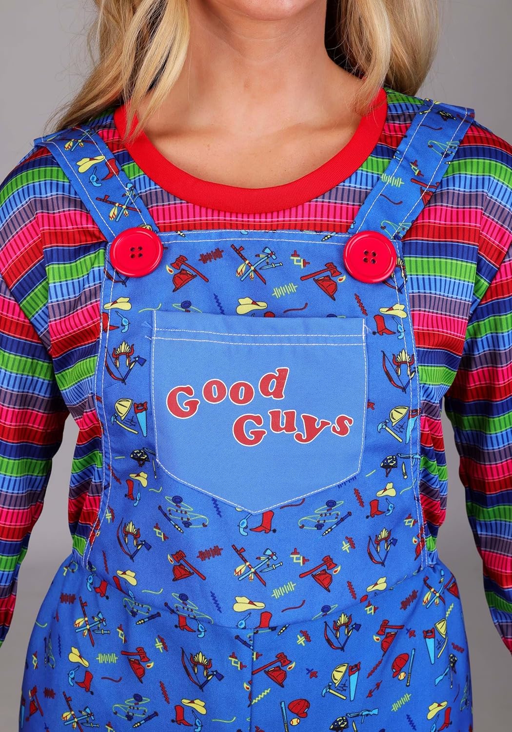 Party City Chucky Costume for Women - Child’s Play Scary Halloween Costume with Jumpsuit & Mask - Costumes for Halloween, Birthday Parties & Themed Events - Image 3