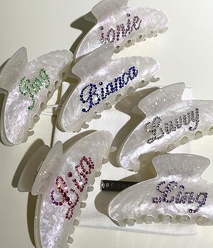 Miniatura 5 de Pinzas de pelo personalizadas para mujeres y niñas, pinzas de letras de diamantes de imitación, pinzas de pelo para novia, regalos personalizados