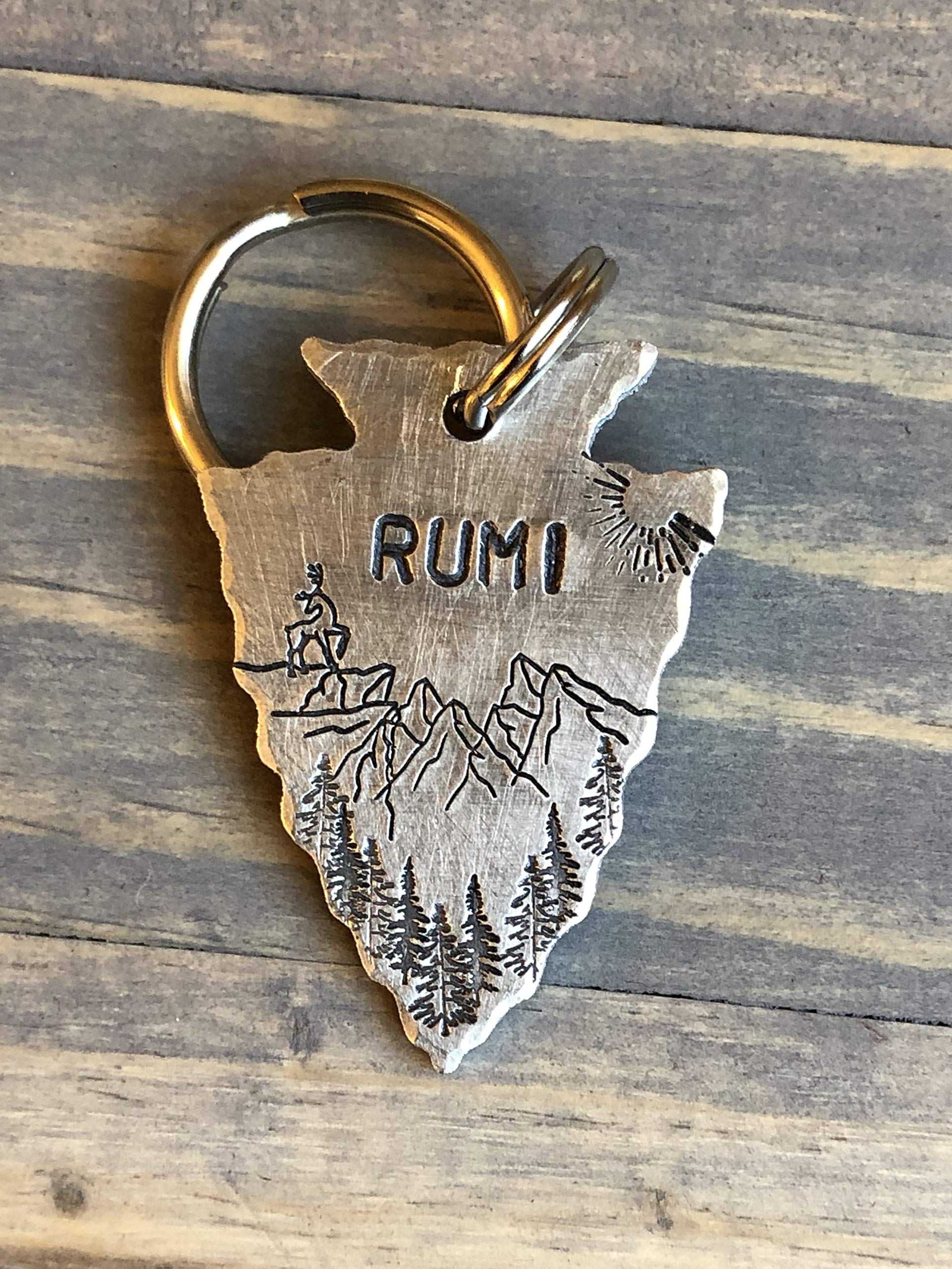 Custom Arrowhead Dog Tag, Hand Stamped Pet ID, Personalized Dog Tag for Dog, Arrowhead Dog Tag