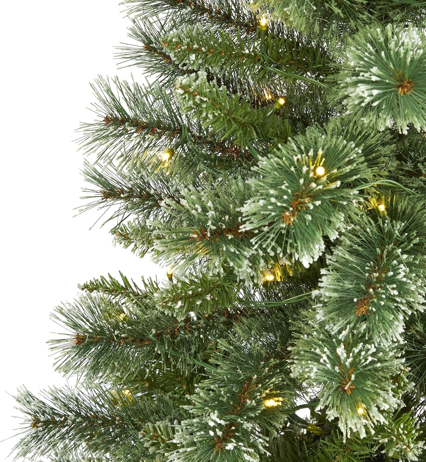 Nearly Natural 5ft. Wisconsin Slim Snow Tip Pine Artificial Christmas Tree with 150 Clear LED Lights