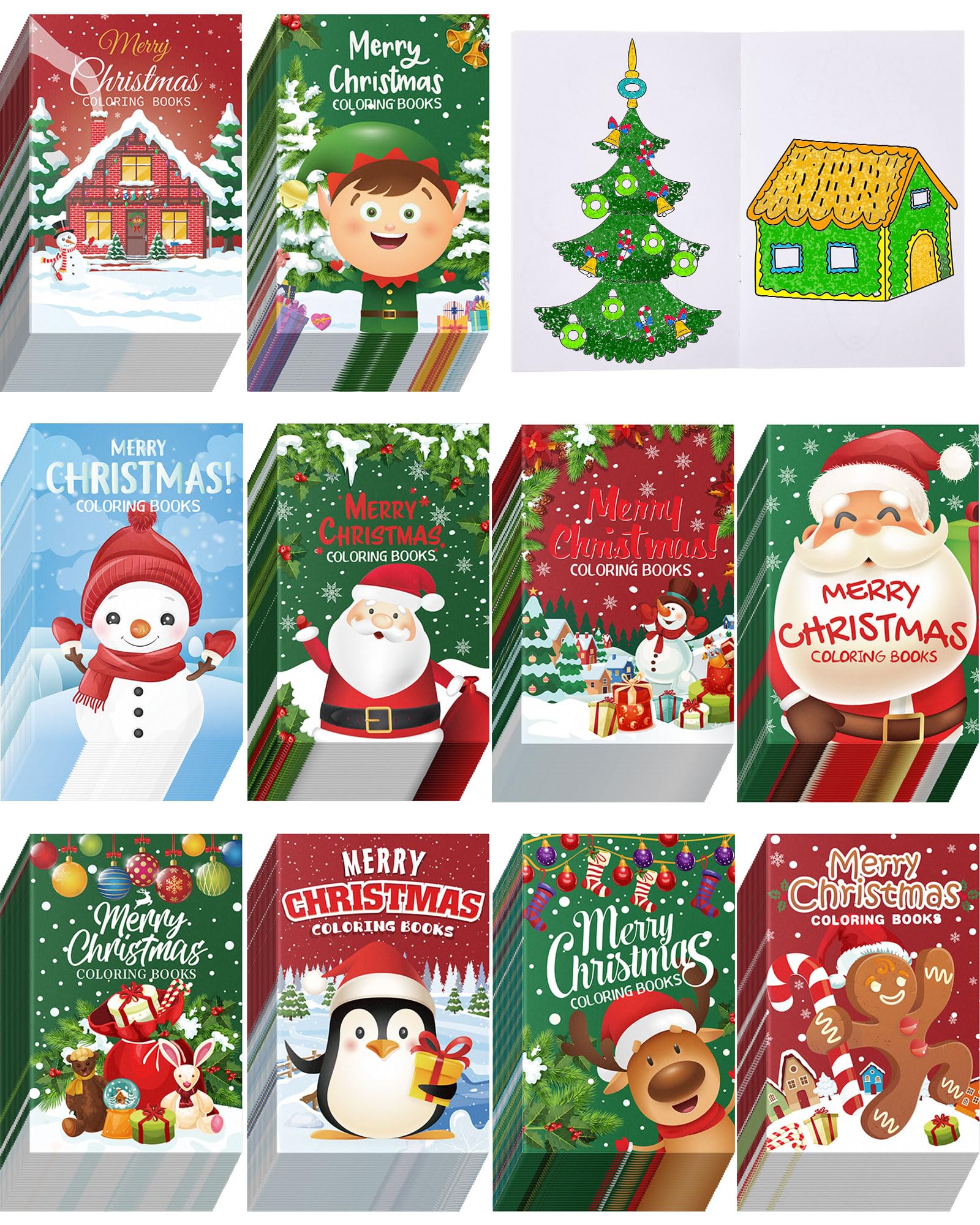 Zhanmai 100 Pack Christmas Coloring Book Mini Coloring Book Xmas Color Holiday Goodie Bag Stuffer Fillers Gifts for Girls Boys Presents Xmas Party