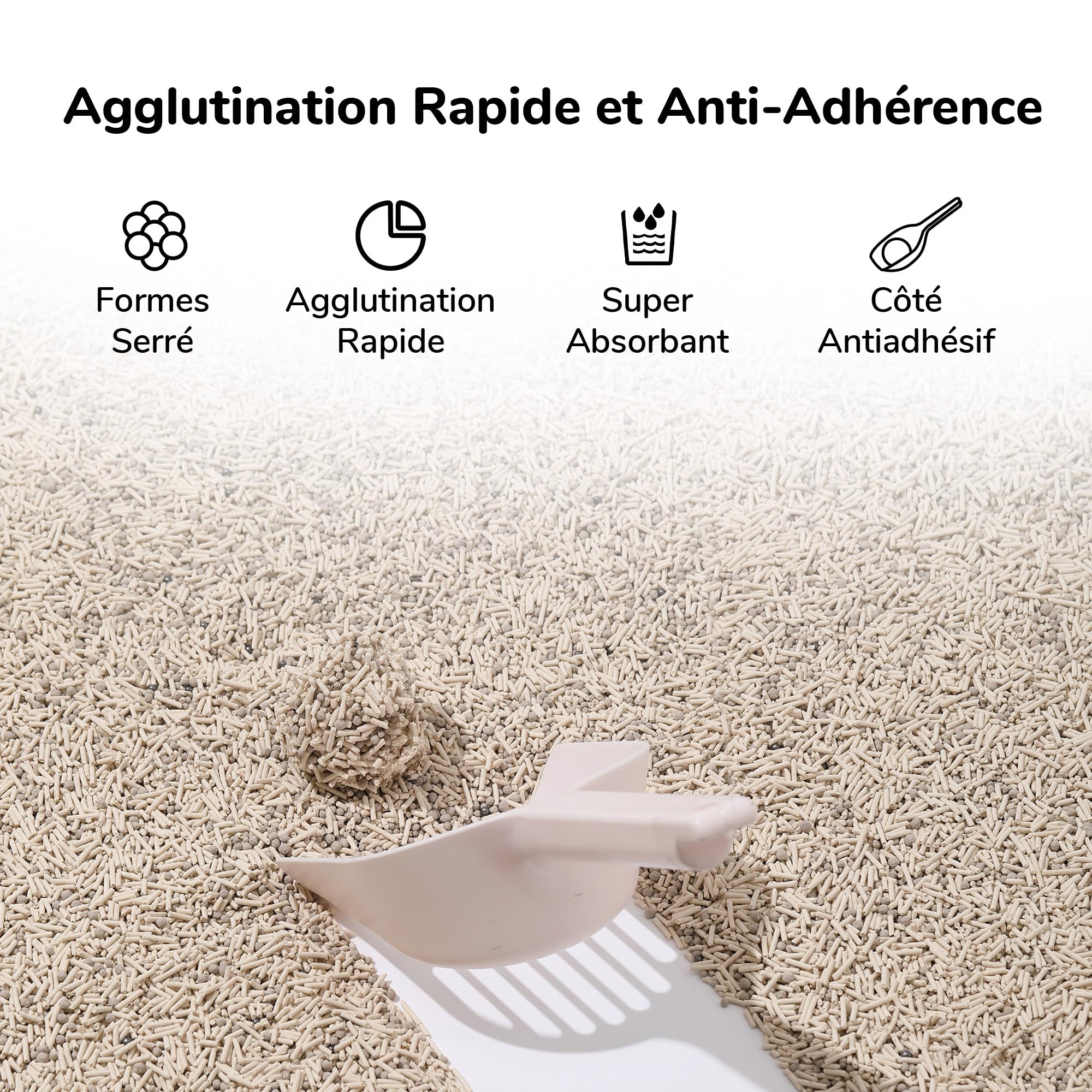 FUKUMARU Litière pour Chat en Tofu Mélangé, 10,8 kg Litière pour Chat Agglomérante, Contrôle des Odeurs, sans Poussière et Ultra-Absorbante, Lavable à l'eau, Parfum de Thé Blanc