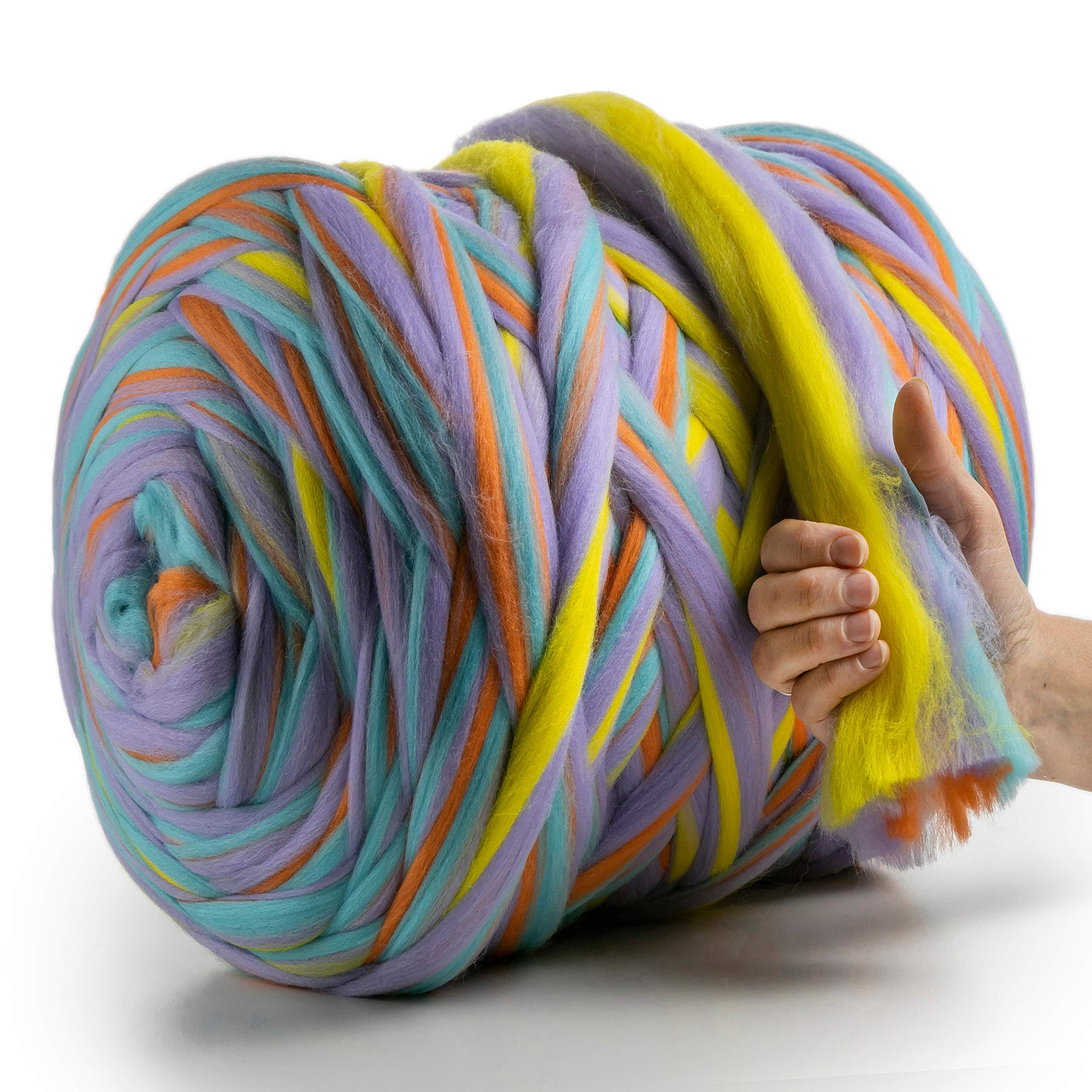 MeriWoolArt® 100% Merino Wool Yarn XXL, Super Chunky 4-5 cm Thick Wool for Roving Needle & Wet Felting
