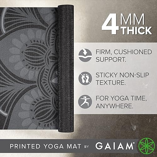 Miniatura 2 de Gaiam Estera de yoga estampada, antideslizante para todo tipo de yoga, pilates y ejercicios de piso
