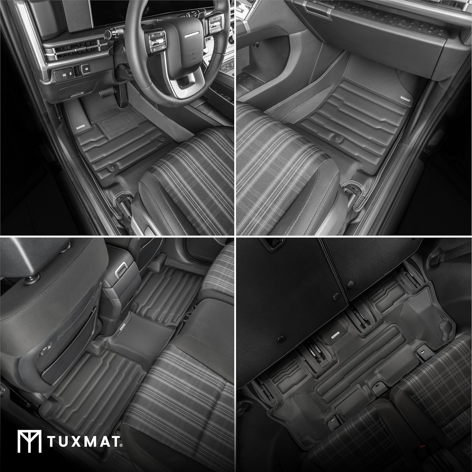 TuxMat - for Hyundai Sante Fe 6-Seater Hybrid 2024-2026 Models - Custom Car Mats - Maximum Coverage, All Weather, Laser Measured - This Full Set Includes 1st, 2nd and 3rd Rows