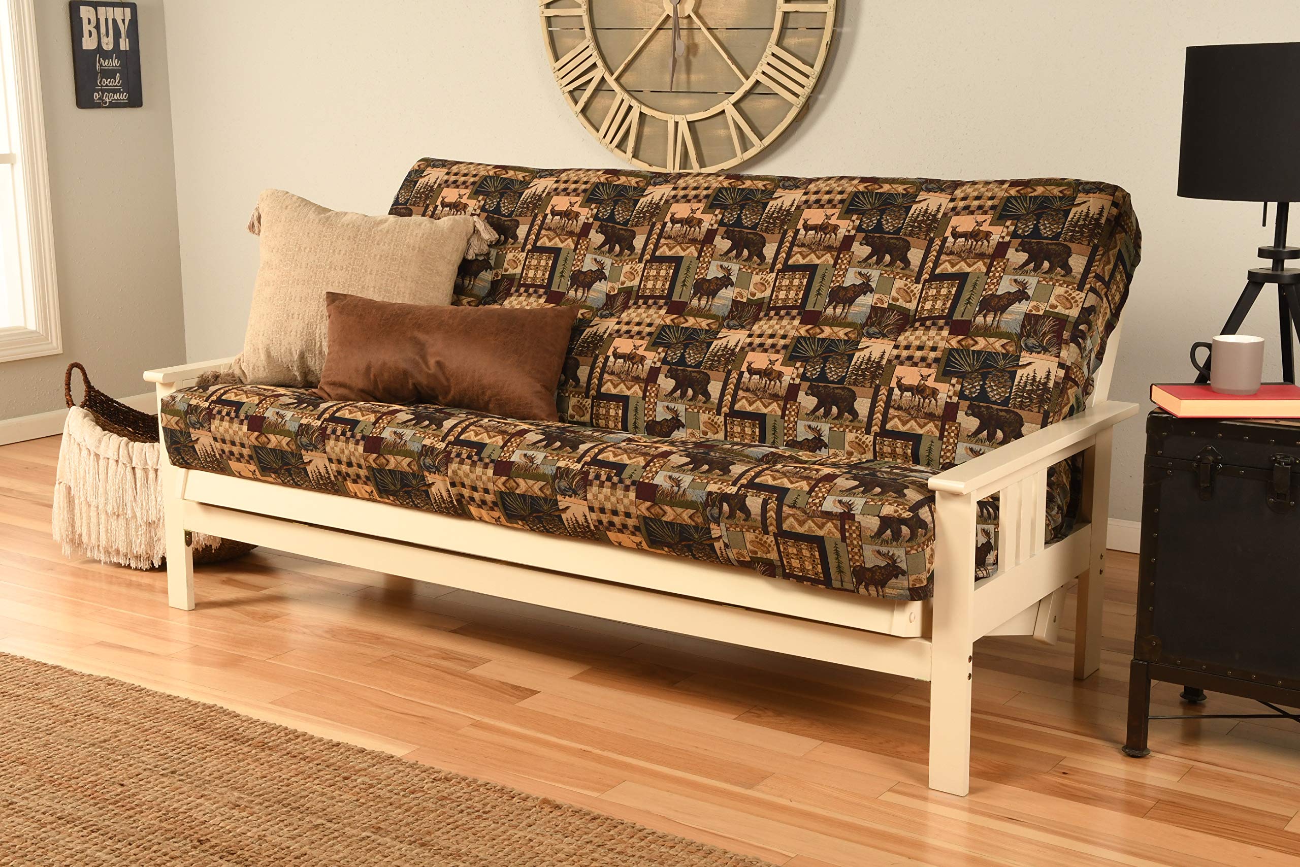 Kodiak Furniture Monterey Futon Set with Antique White Finish, Full, Peter's Cabin