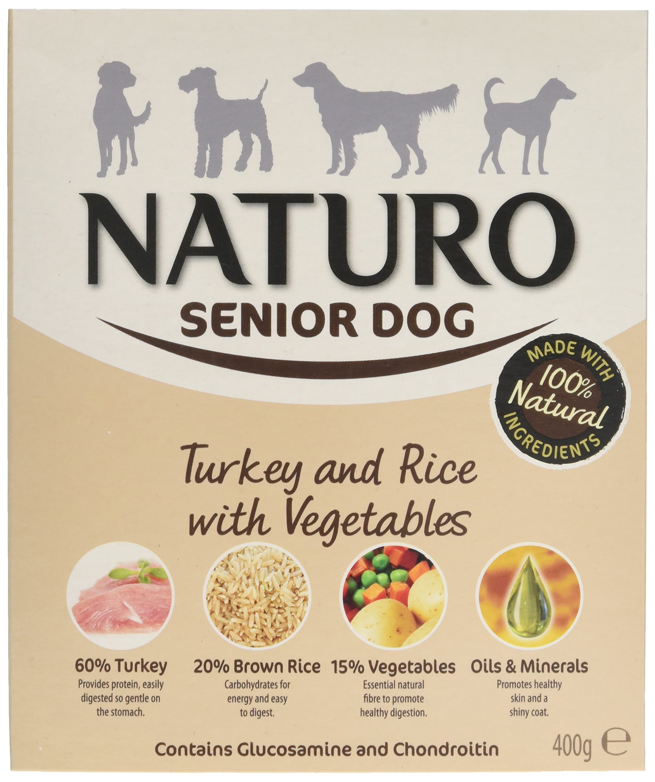Naturo Wet Dog Food Senior Turkey and Rice 400 g(pack of 10)
