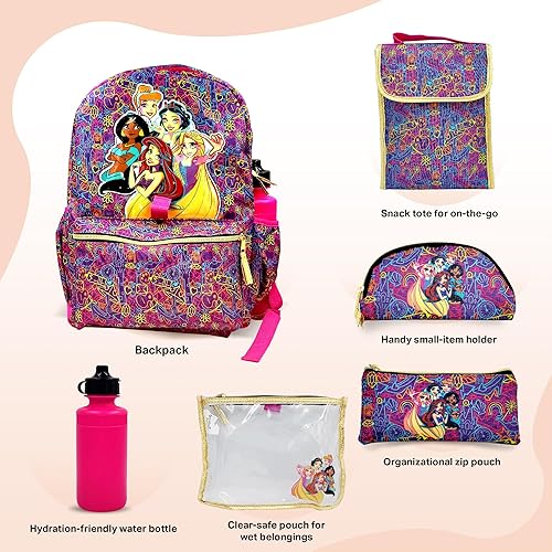 Miniatura 2 de Juego de mochila de 16 pulgadas para niñas y niños, mochila escolar para niños de jardín de infantes y primaria con accesorios para la escuela,