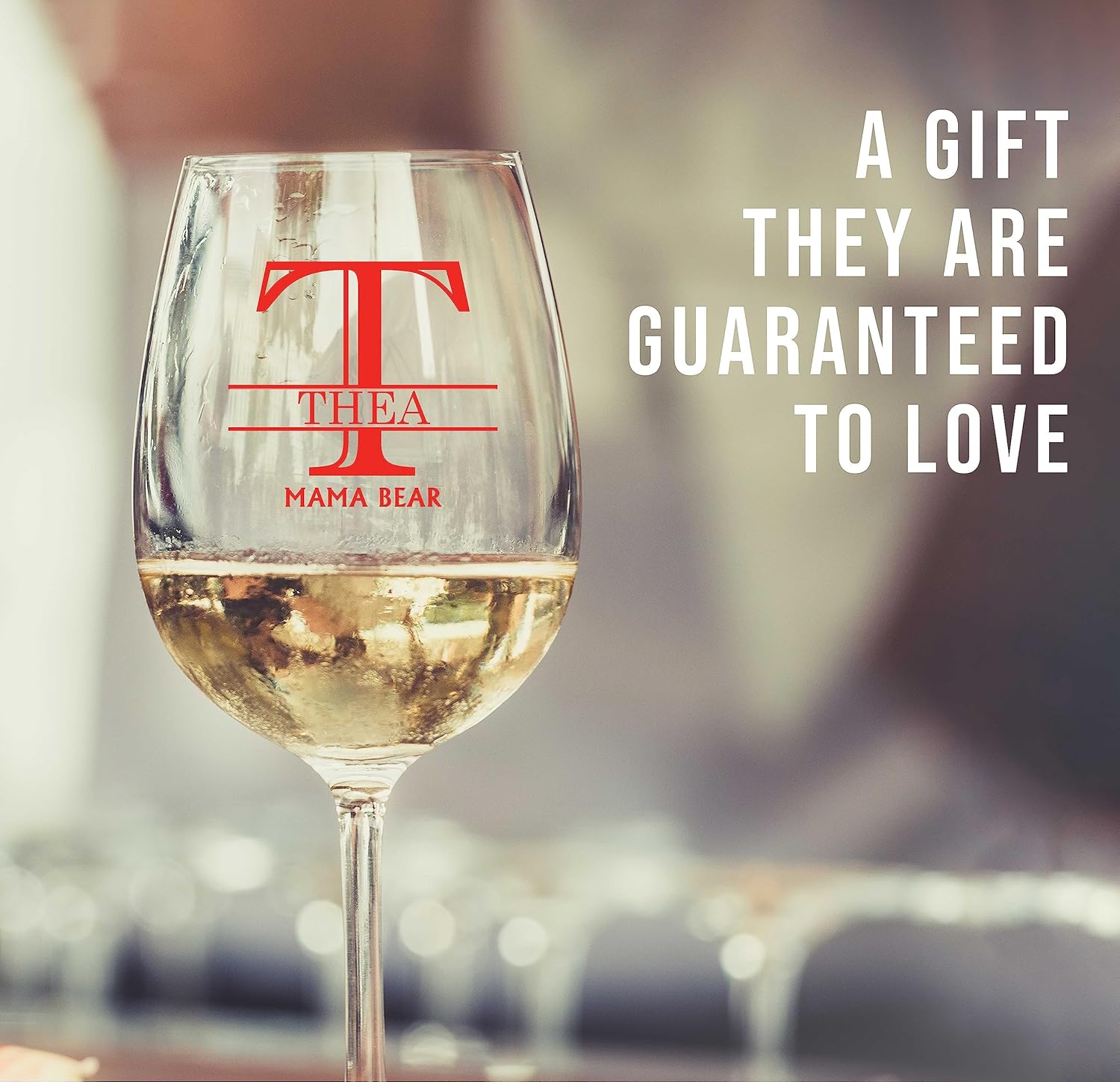 Personalized Printed 16oz Stemmed Wine Glass, Wine for Women, Customized Christmas Gifts, Unique Custom Glass for Mom, Customizable Bridesmaid 40th Birthday Women, Halpert Monogram