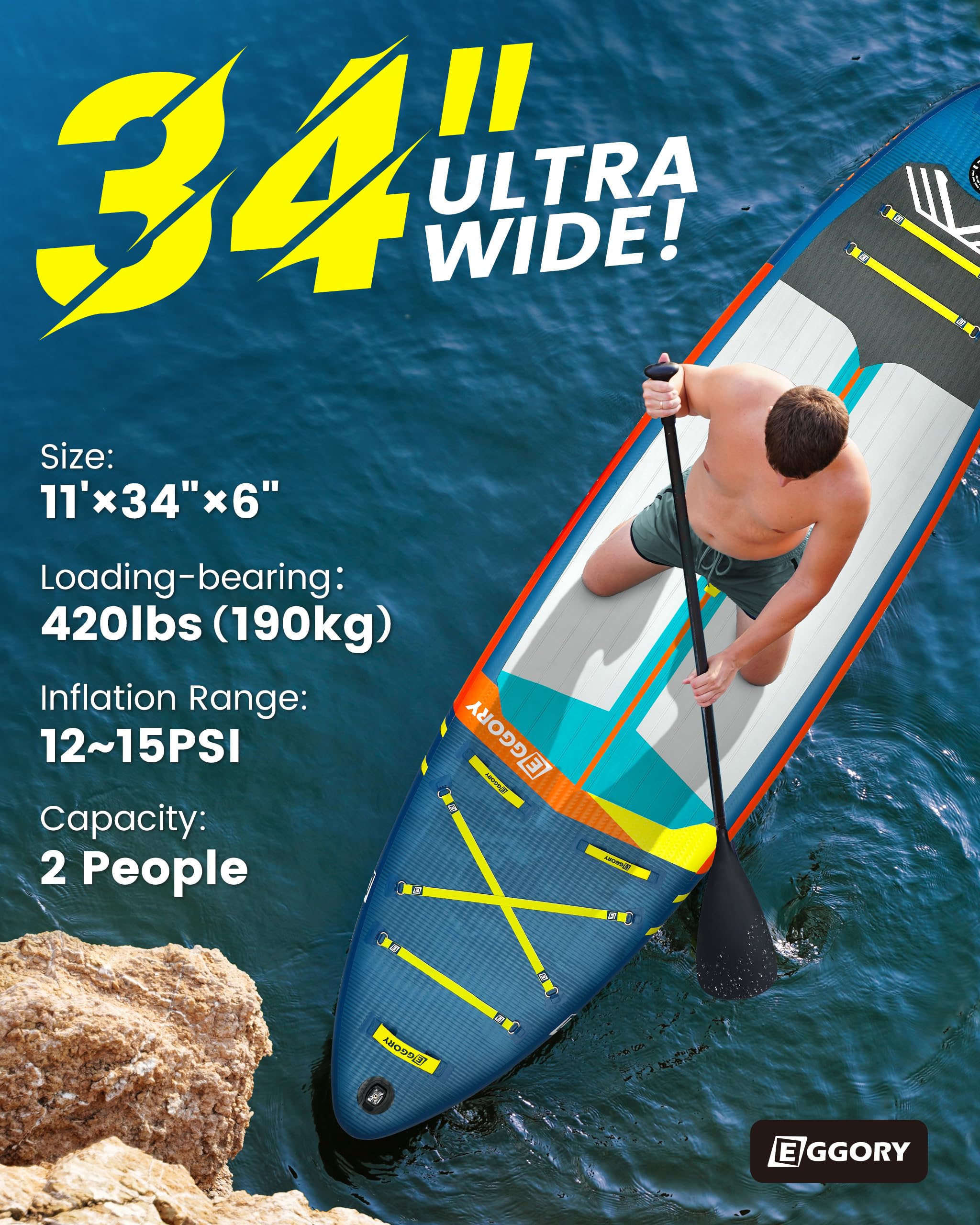 Tavola da surf gonfiabile SUP completa Paddleboard accessori pagaia regolabile, pompa, zaino da viaggio, guinzaglio, borsa impermeabile, tavola per adulti