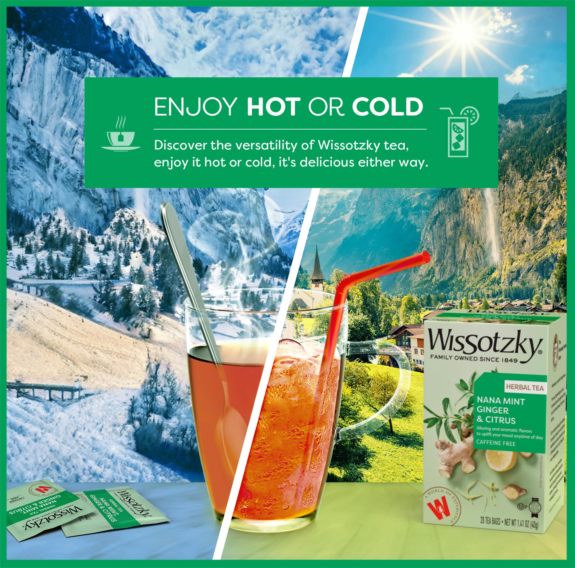 Amazon.com : Wissotzky Nana Mint Ginger & Citrus Herbal Tea, 20