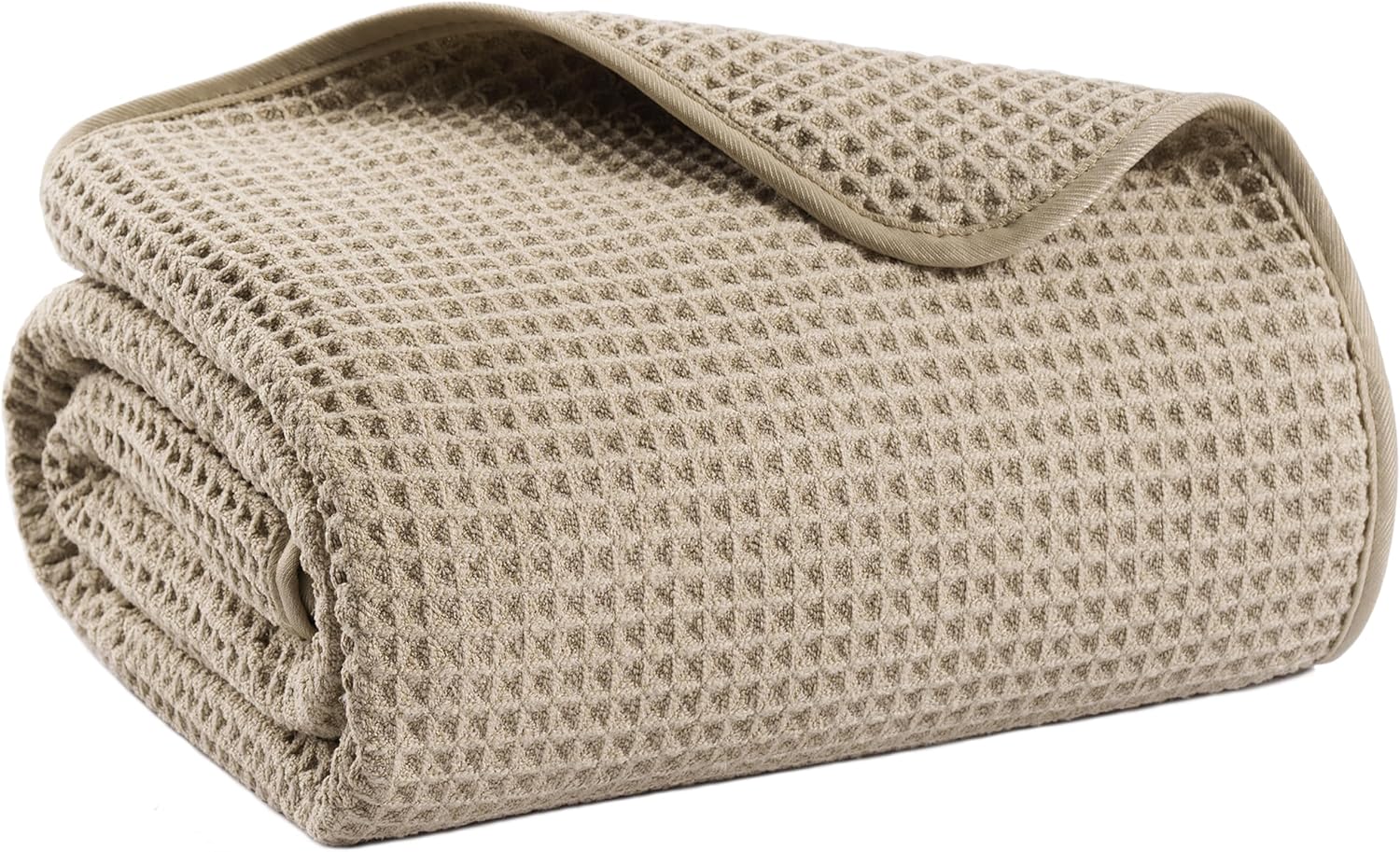 MICROFI Microfiber Waffle Bath Sheet, Quick Dry, Lint Free, 40 x 80 inches (101.6 x 203.2 cm), 1 Count, 430 GSM (Beige)