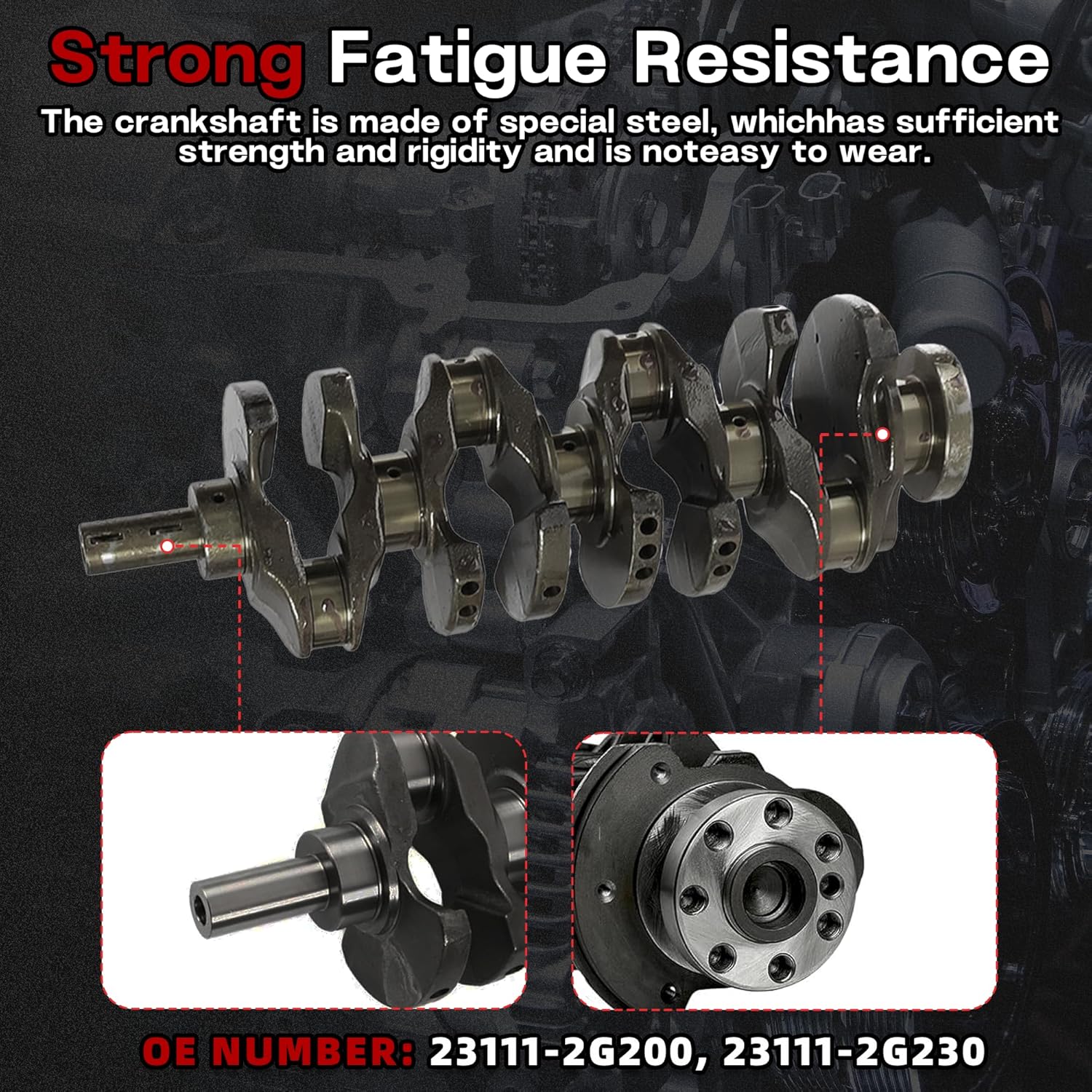 G4KJ 2.4 Engine Rebuild Overhaul Kit With Crankshaft & Piston & Connecting Rods Fit For Hyundai Tucson Santa Sonata Kia Sportage Optima Sorento 2.4L 2015-2021 Replace# 23111-2G200 23510-2G500