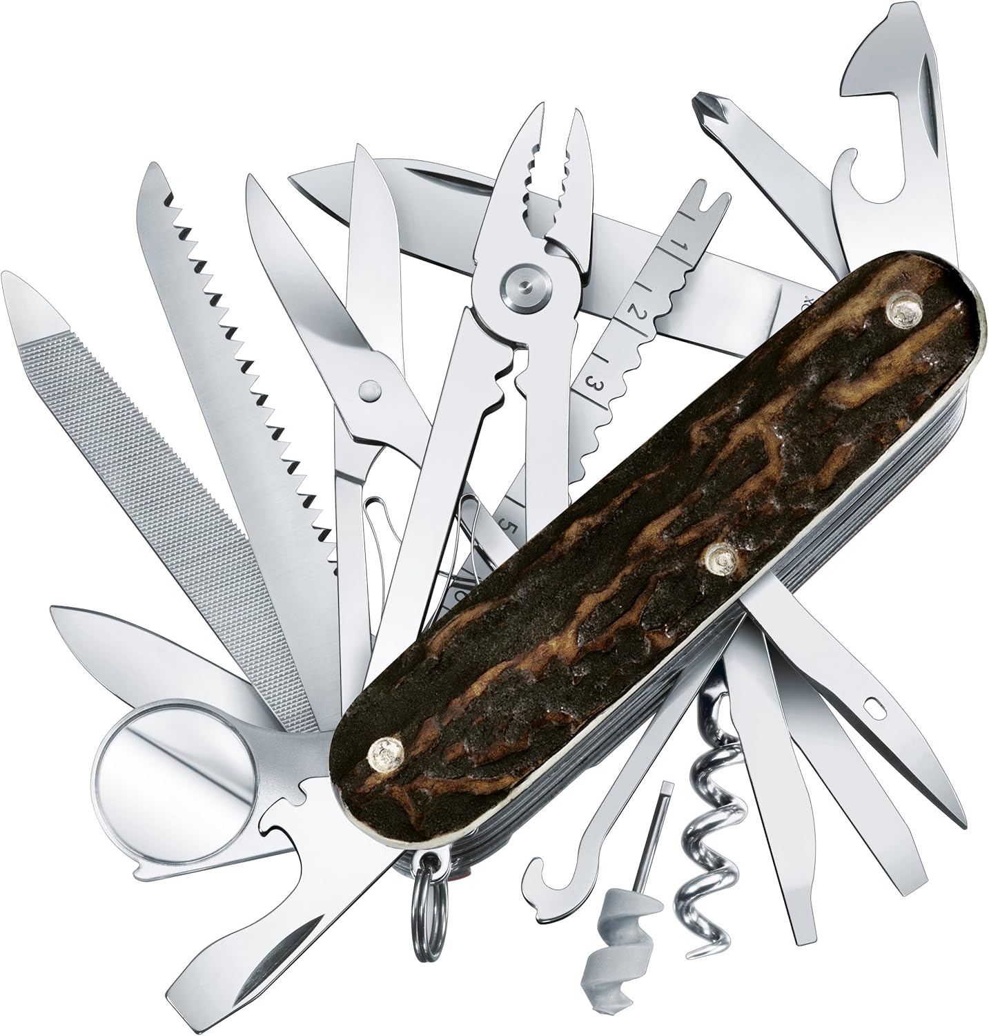 Victorinox Offiziersmesser SwissChamp echt Hirschhorn 1.6791.66 : Amazon.de: Sport & Freizeit