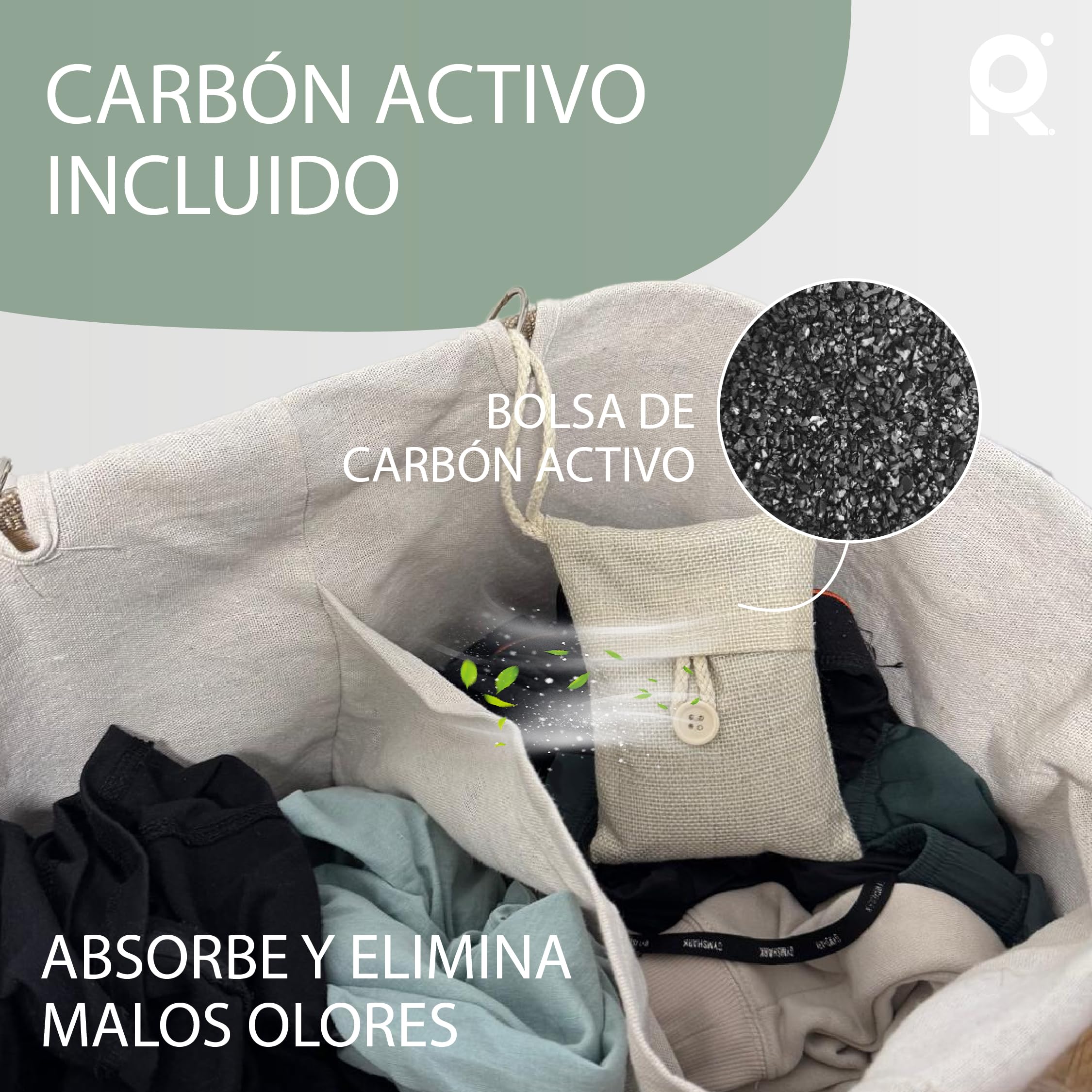 Cesto Ropa Sucia 2 Compartimentos. Cesta con Tapa Cubo 72 L de Bambu (Natural) Laundry Basket Incluye Bolsa Antiolor Canasta Doble de Lavanderia Madera Colada Pack 3