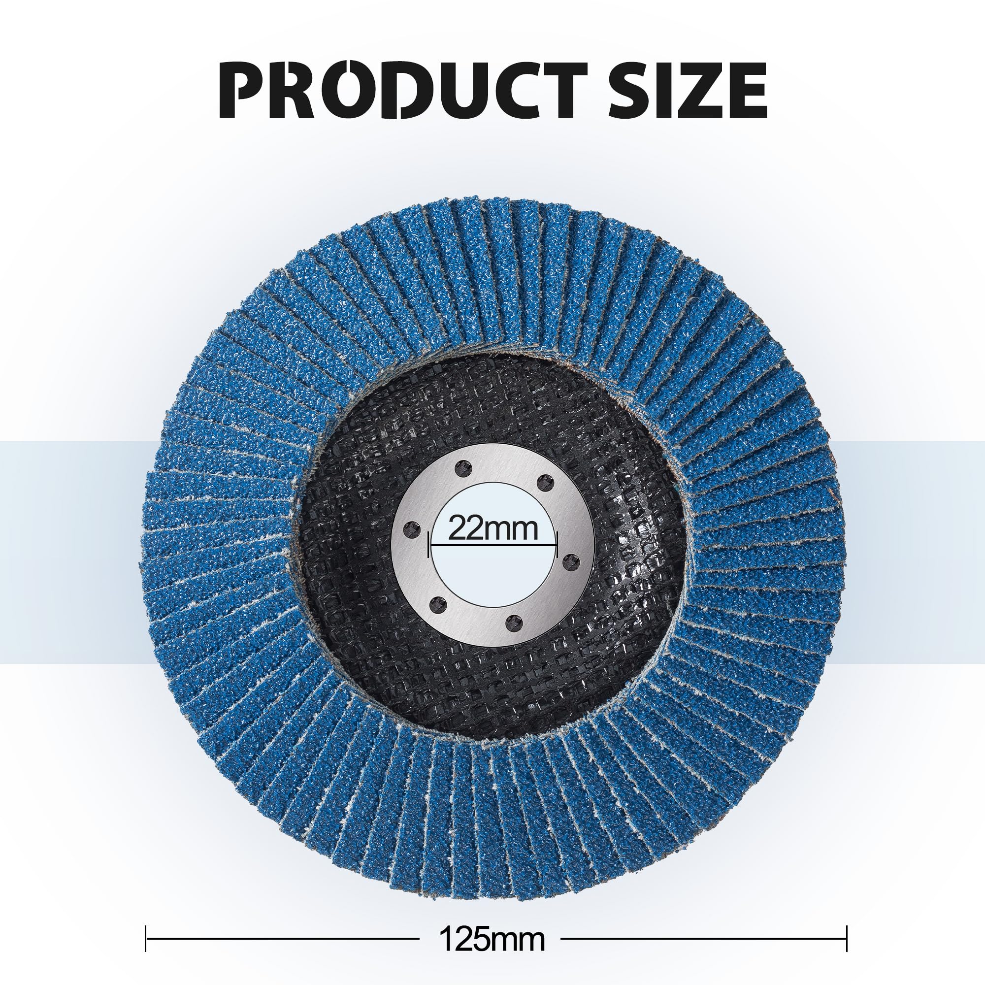 Dischi lamellari abrasivi da 125 mm, grana 40/60/80/120, tipo 29, 20 confezioni di dischi abrasivi per smerigliatrice angolare per smerigliatrice angolare per levigatura di metallo e legno