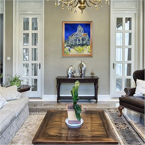 Miniatura 568 de A&T ARTWORK The Starry Night de Vincent Van Gogh. Tamaño del marco: 36 x 30 pulgadas, tamaño de la imagen: 30 x 24 pulgadas, reproducciones clásicas