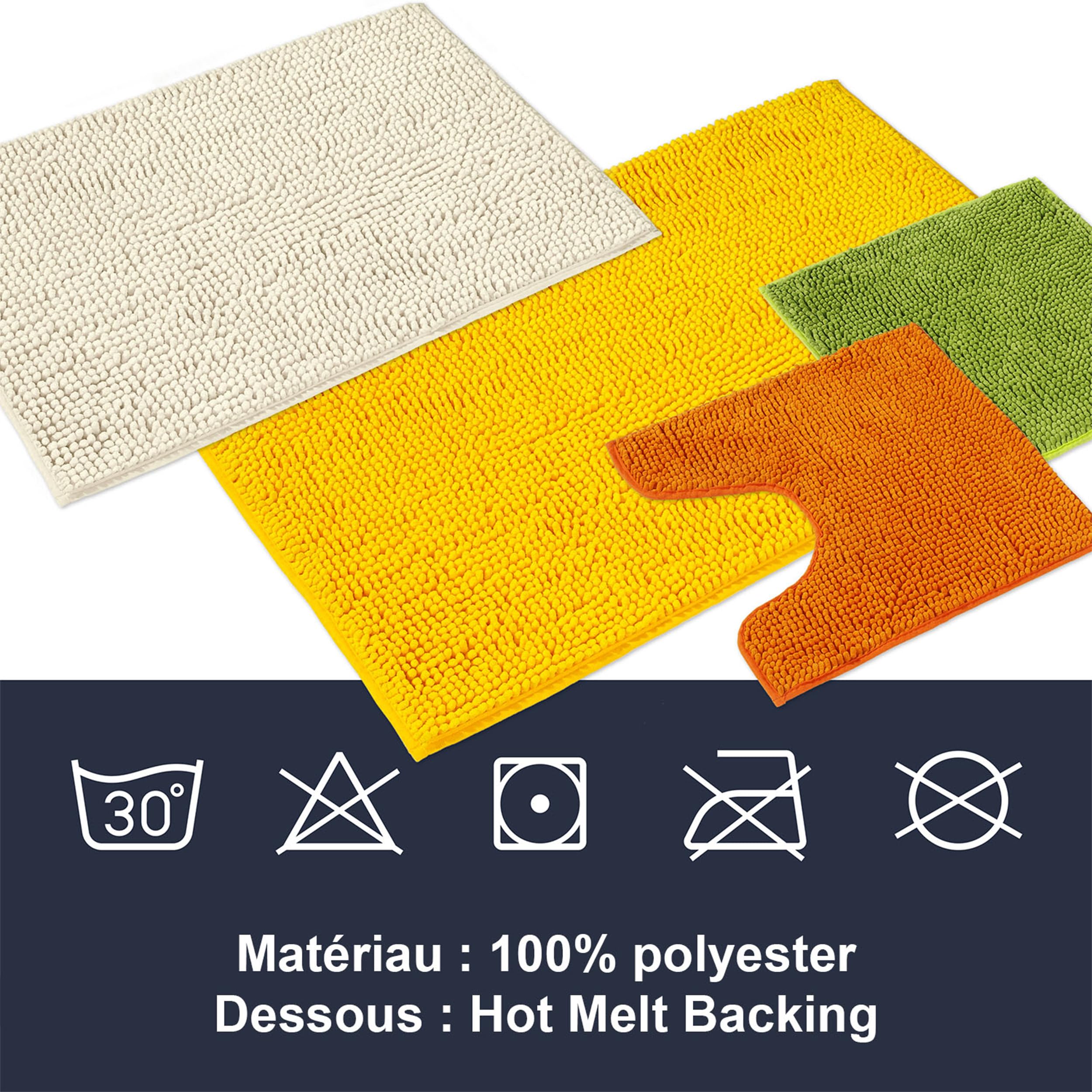 Lot De 2 Tapis De Bain WohnDirect Rouge 50 X 80 Cm - Antidérapants Lavables - Tapis Salle De Bain Et WC