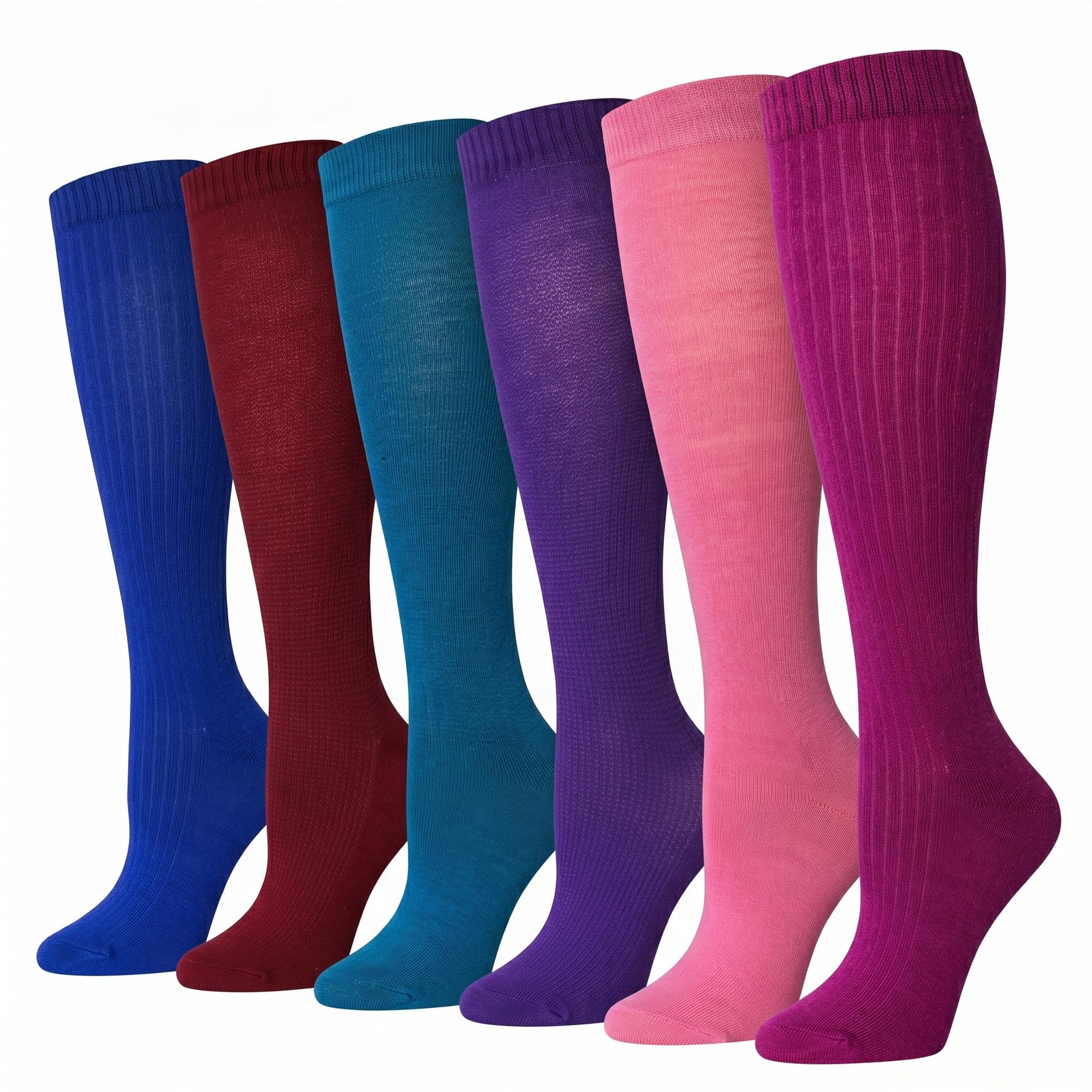 Tipi Toe Women’s Knee High Socks 6 Pack – Colorful Funky Patterned Long Socks, Soft &amp; Comfortable Everyday Wear