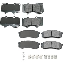 Akebono ProACT Front and Rear Ceramic Brake Pad Set Kit with Stainless Hardware Acoustic Sensors For Lexus GX460 GX470 Toyota 4Runner Sequoia FJ Cruiser
