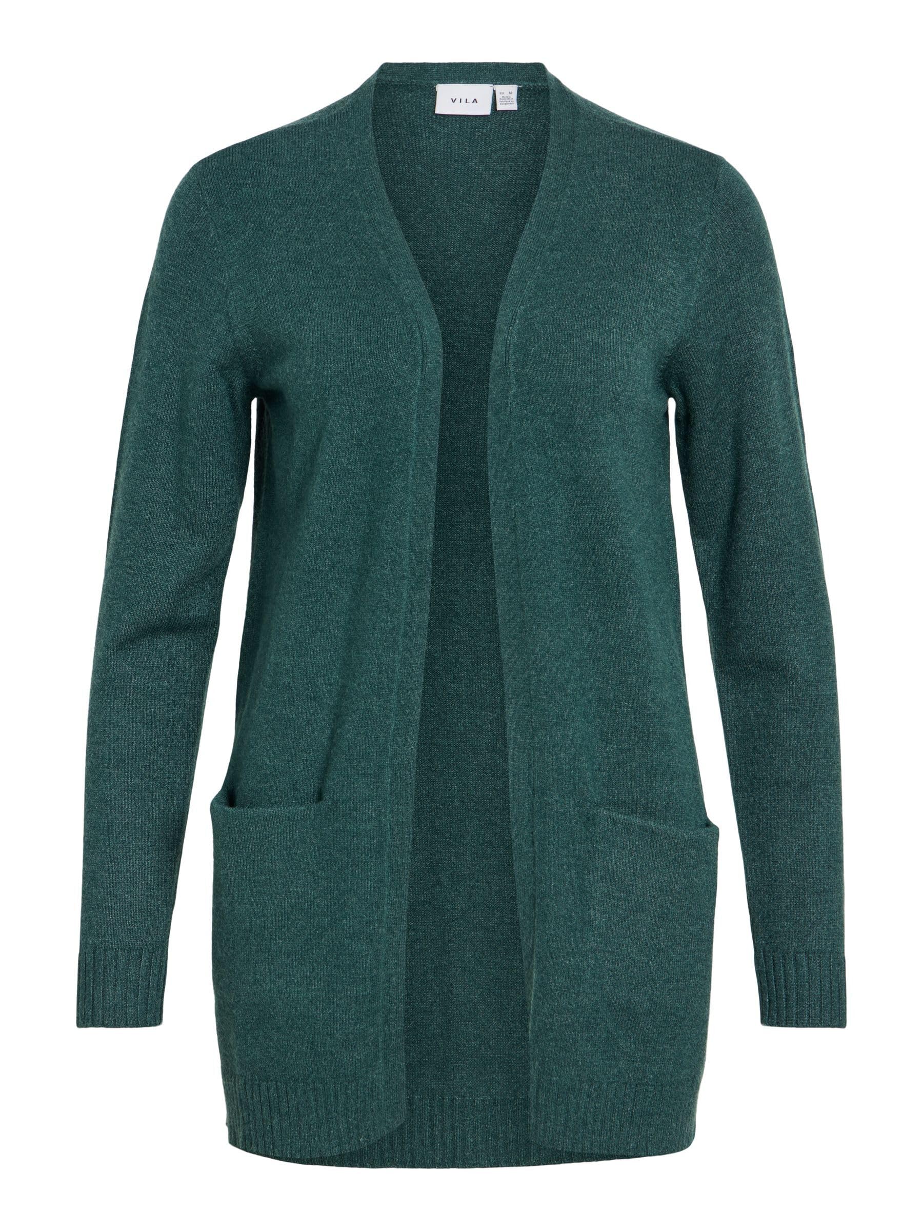 Vila Female Cardigan VIRIL Basic Knit, Ponderosa Pine/Detail: Dark Melange, XXL
