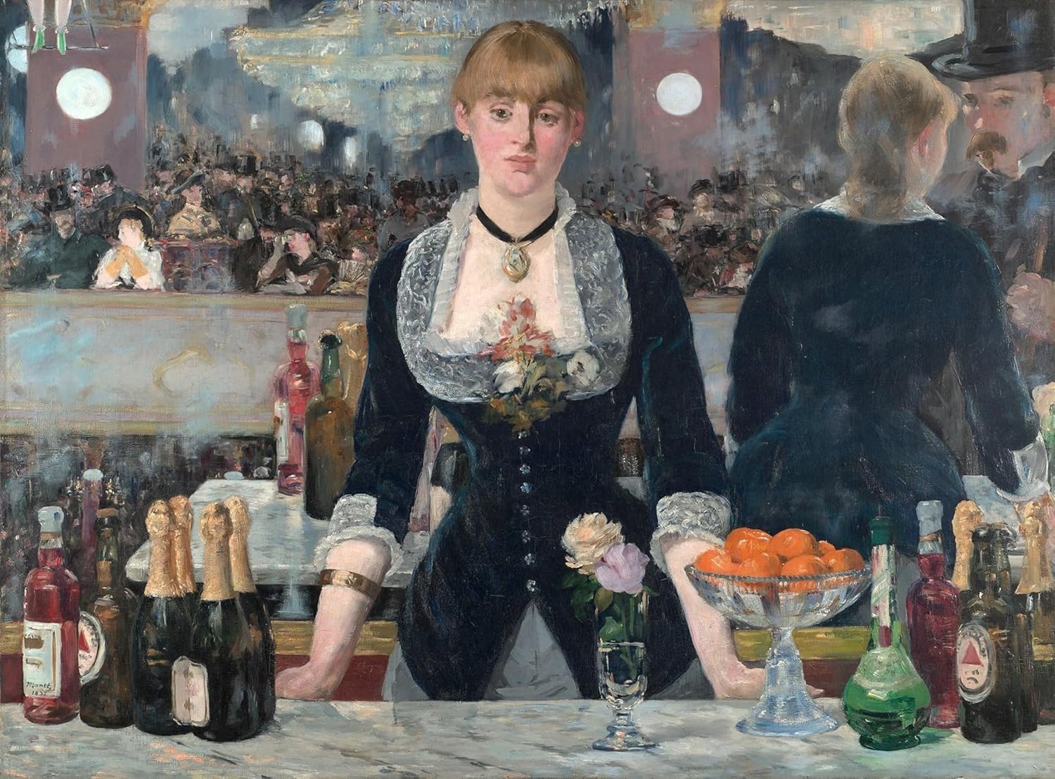 Wooden Art Jigsaw Puzzle - A Bar at The Folies Bergere, by Edouard Manet - 427 Pieces. Made in USA by Nautilus Puzzles
