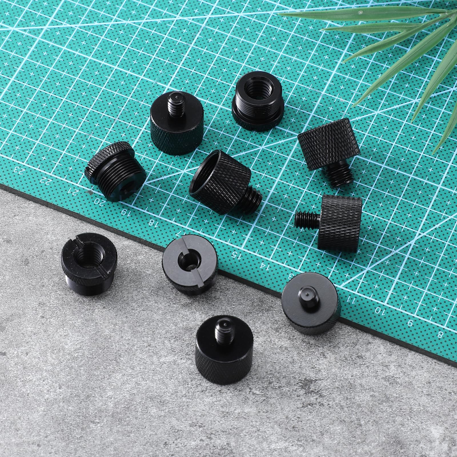 Zestaw 10 adapterów do mikrofonu, stojak 5/8" na 3/8", 3/8" na 5/8", 5/8" na 1/4", 1/4" na statyw mikrofonowy 5/8", adapter do statywów mikrofonowych, ramion i statywów do aparatu