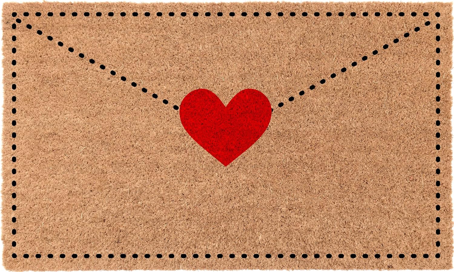 COCO MATS 'N MORE Knock to Open - 18" x 30" Made in USA - Natural Coir Outdoor Mat for Entryway Vinyl Backed Sustainable Welcome Heart Love Rugs Durable for Patio