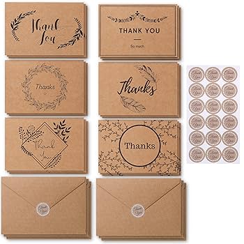 THANK YOU SO MUCH カードセット Amazon | Mr. Pen サンキューカード 封筒付き ブラウンクラフト