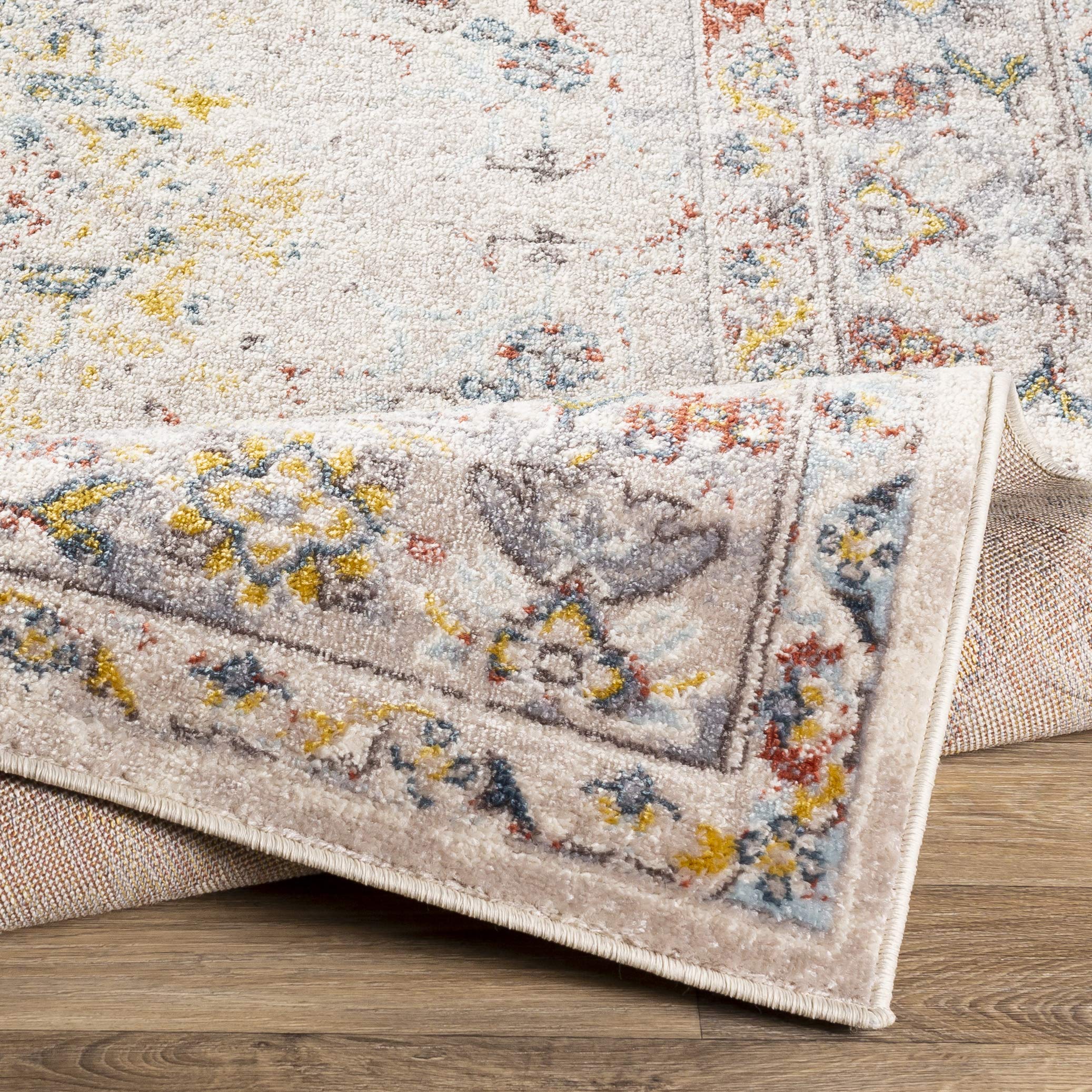 Livabliss Casablanca Vintage groß - Wohnzimmer 160x213 cm, Esszimmer, Schlafzimmer, Orientalischer e Boho Style - Carpet Living Room, Bunter Muster, Taupe und Creme