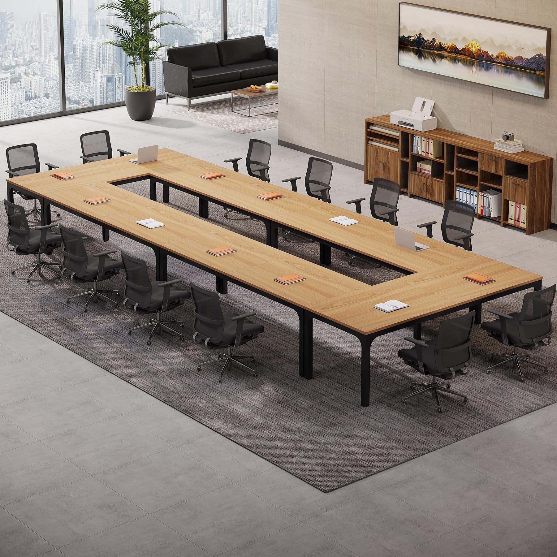 Tribesigns 6.5 FT Conference Room Table, 78.74" W x 27.56" D Large Office Conference Table, Modern Seminar Meeting Table Desk for Boardroom, Meeting