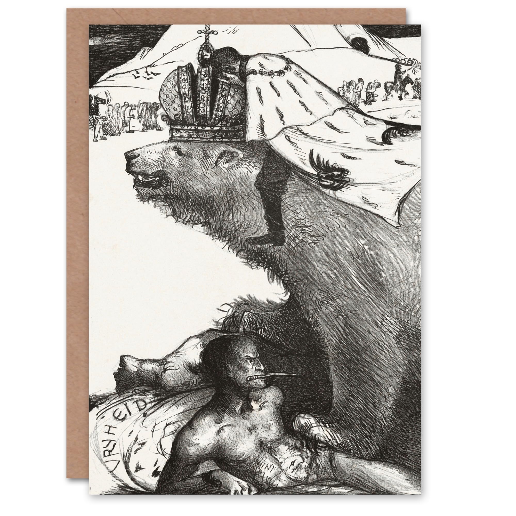 Artery8 Richard Roland Holst Art Card Tsar Nicholas II on the Russian Bear