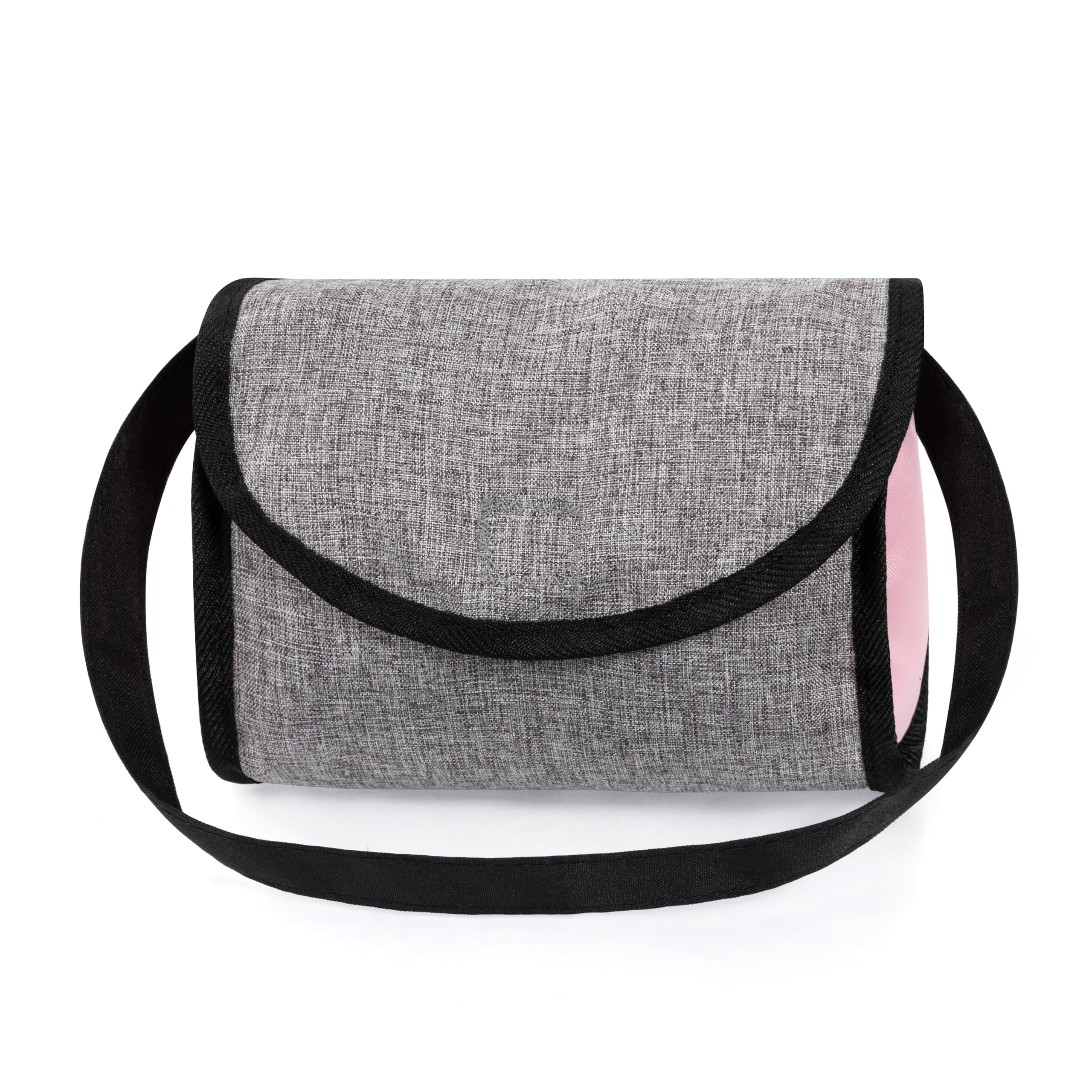 Bayer Design 39433AA Zwillingspuppenwagen, Puppenwagen, Geschwisterwagen, höhenverstellbar, klappbar, Tasche, Jeans-grau, Rosa, 60x41x68 cm, 13.97x7.08x18.89 in | für Mädchen und Jungs, ab 3 Jahre