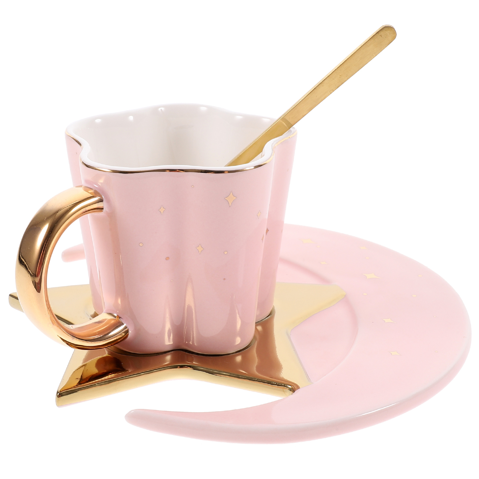Amazon.co.jp: Amosfun コーヒー カップ セラミック 星 月 ソーサー