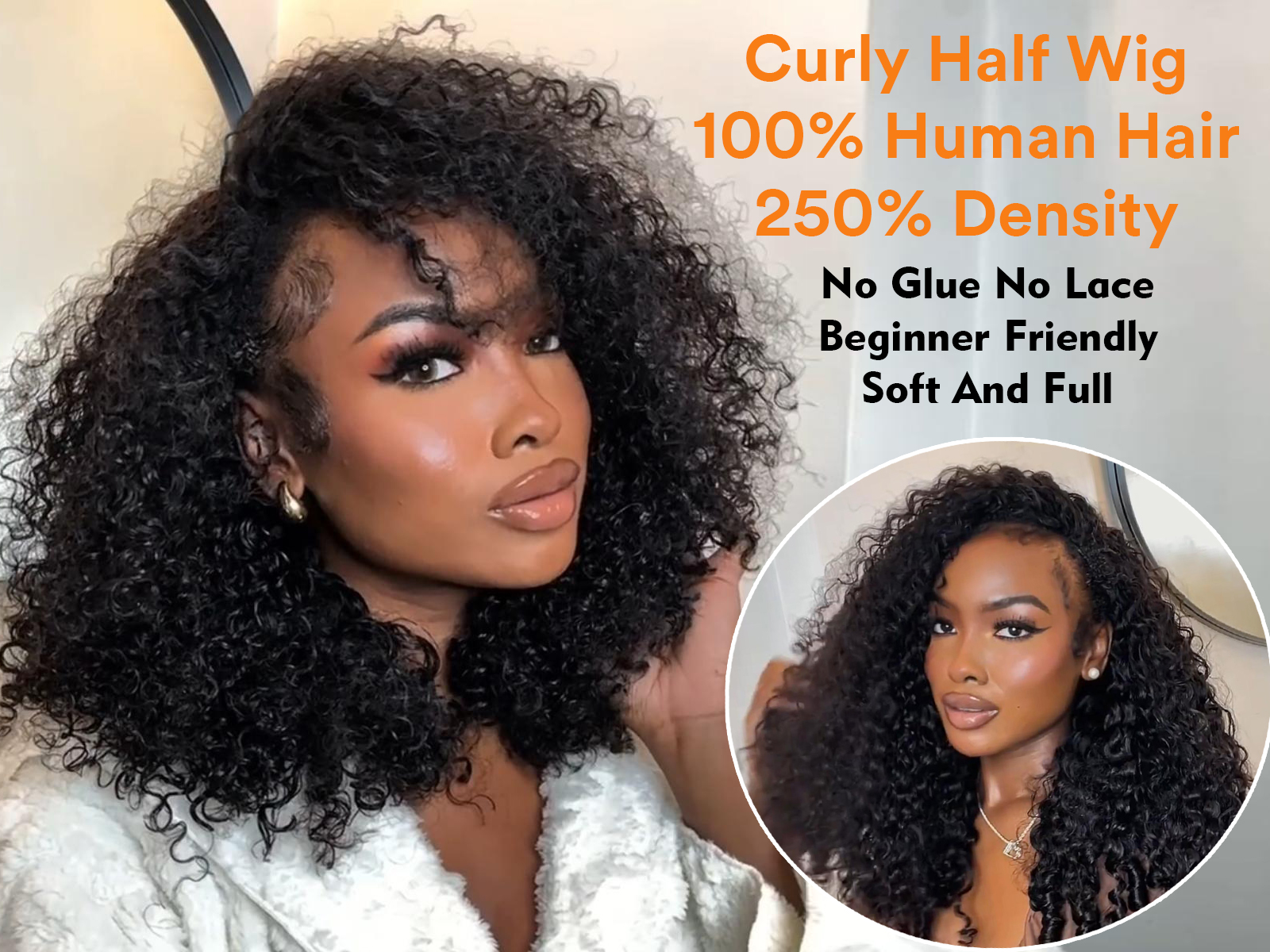 Amazon.com : SheBase Kinkycurly Wig Human Hair 250% Density 18